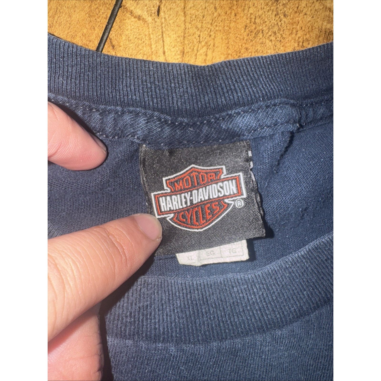Harley Davidson × Vintage Harley-Davidson T-Shirt XL Blue Y2K Biker Graphic 23x27 Size US XL / EU 56 / 4 - 3 Thumbnail