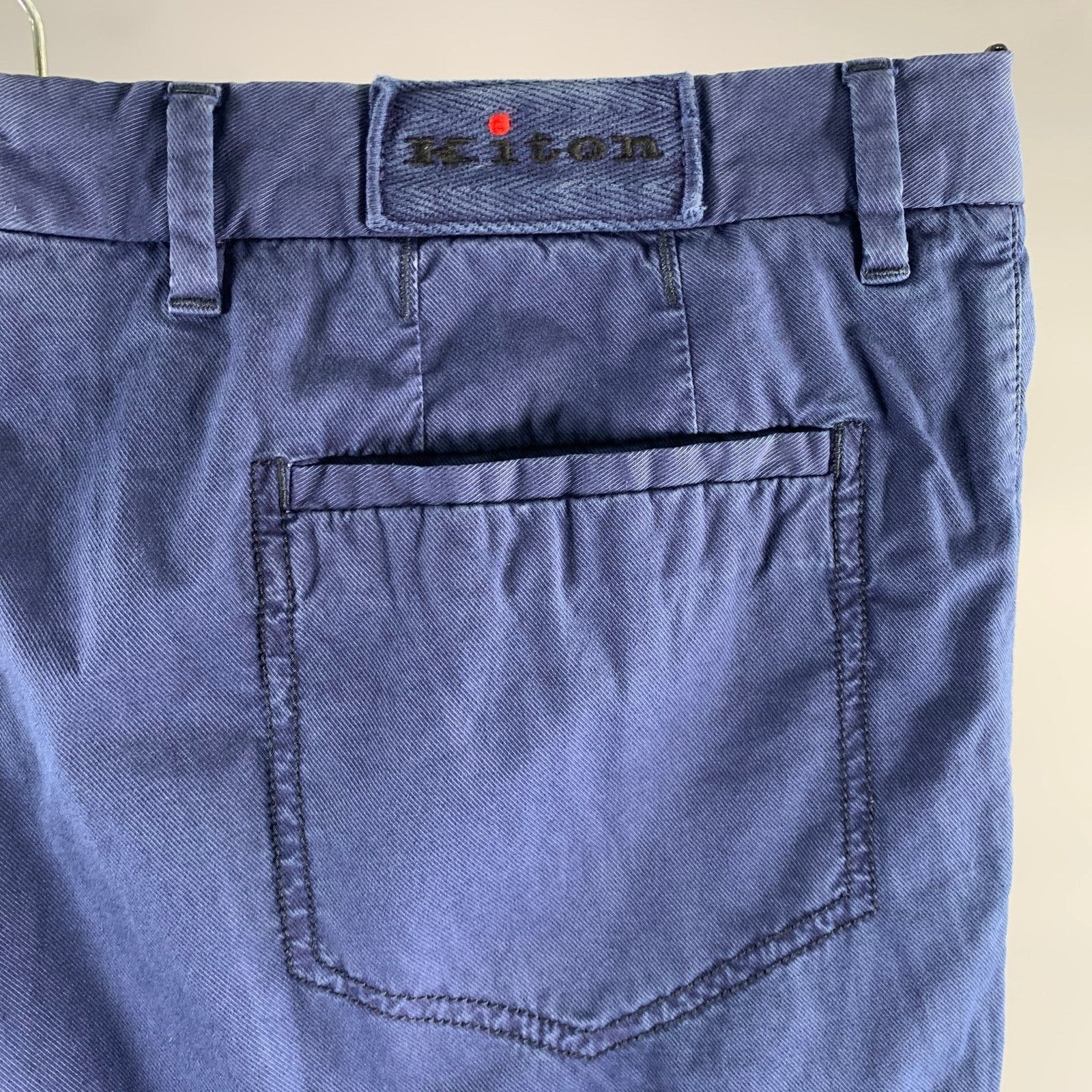 Kiton KITON Size 36 Navy Cotton Blend Button Fly Casual Pants Size US 36 / EU 52 - 4 Thumbnail