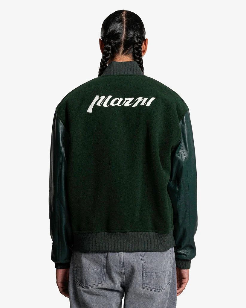 Marni oc11z1024 Soft Wool Felt Bomber in Spherical Green Size US S / EU 44-46 / 1 - 4 Thumbnail
