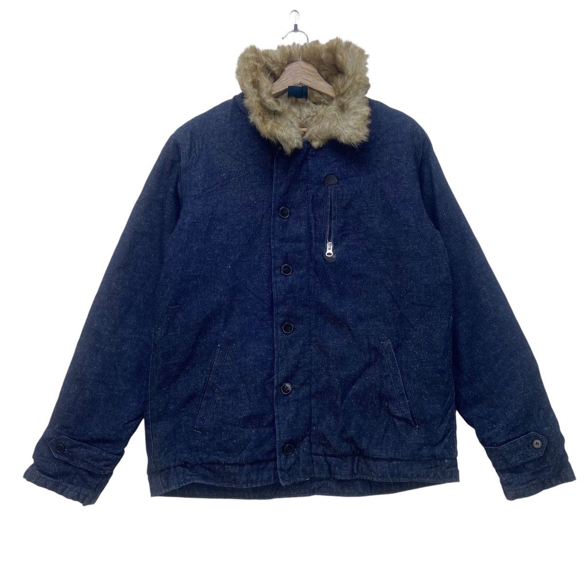 Japanese Brand Rageblue Street Fashion Fur Winter Denim Jacket Size US S / EU 44-46 / 1 - 3 Thumbnail