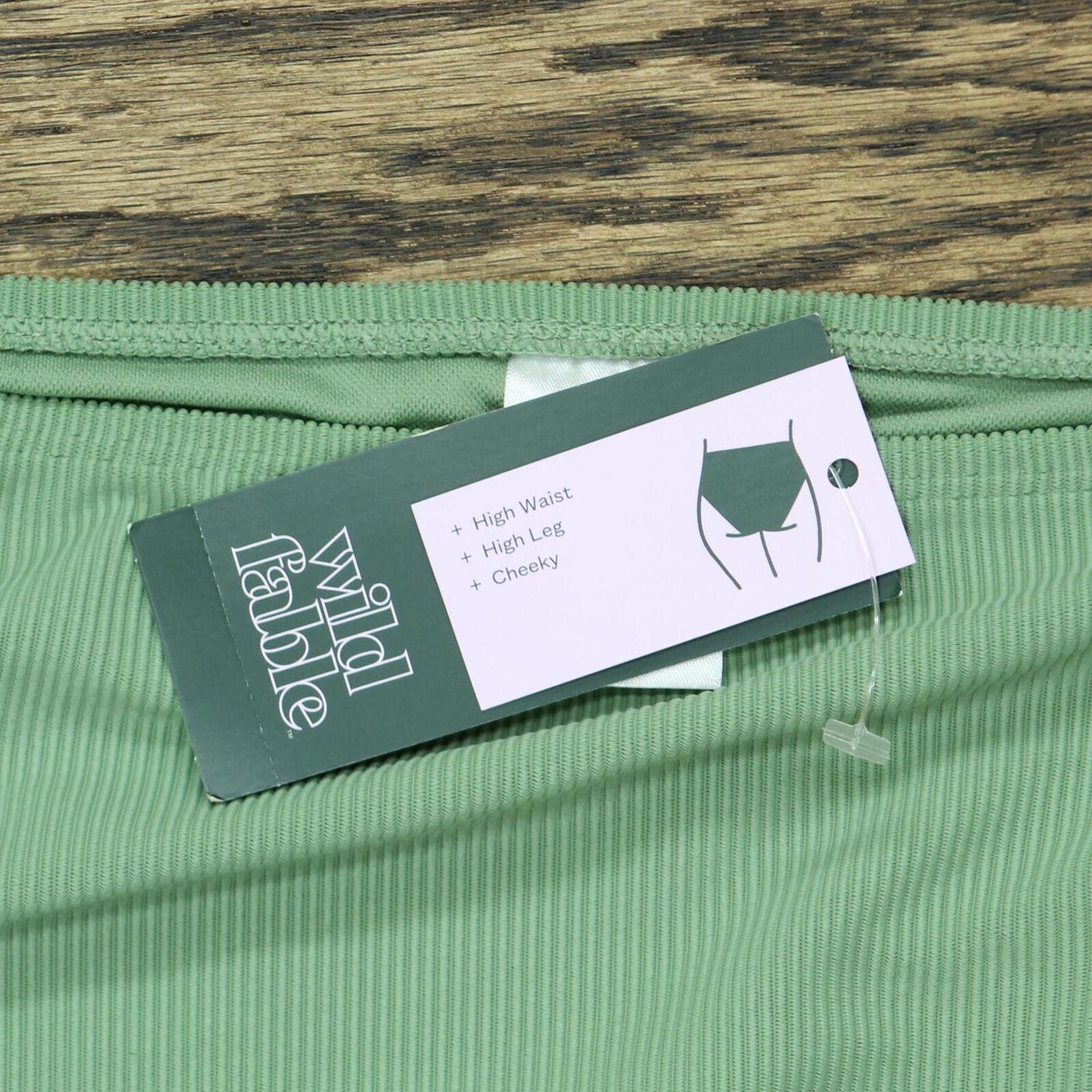 Designer NWT Wild Fable Cheeky Bikini Bottom PID-45PM77 M Sage Green Size ONE SIZE - 3 Thumbnail