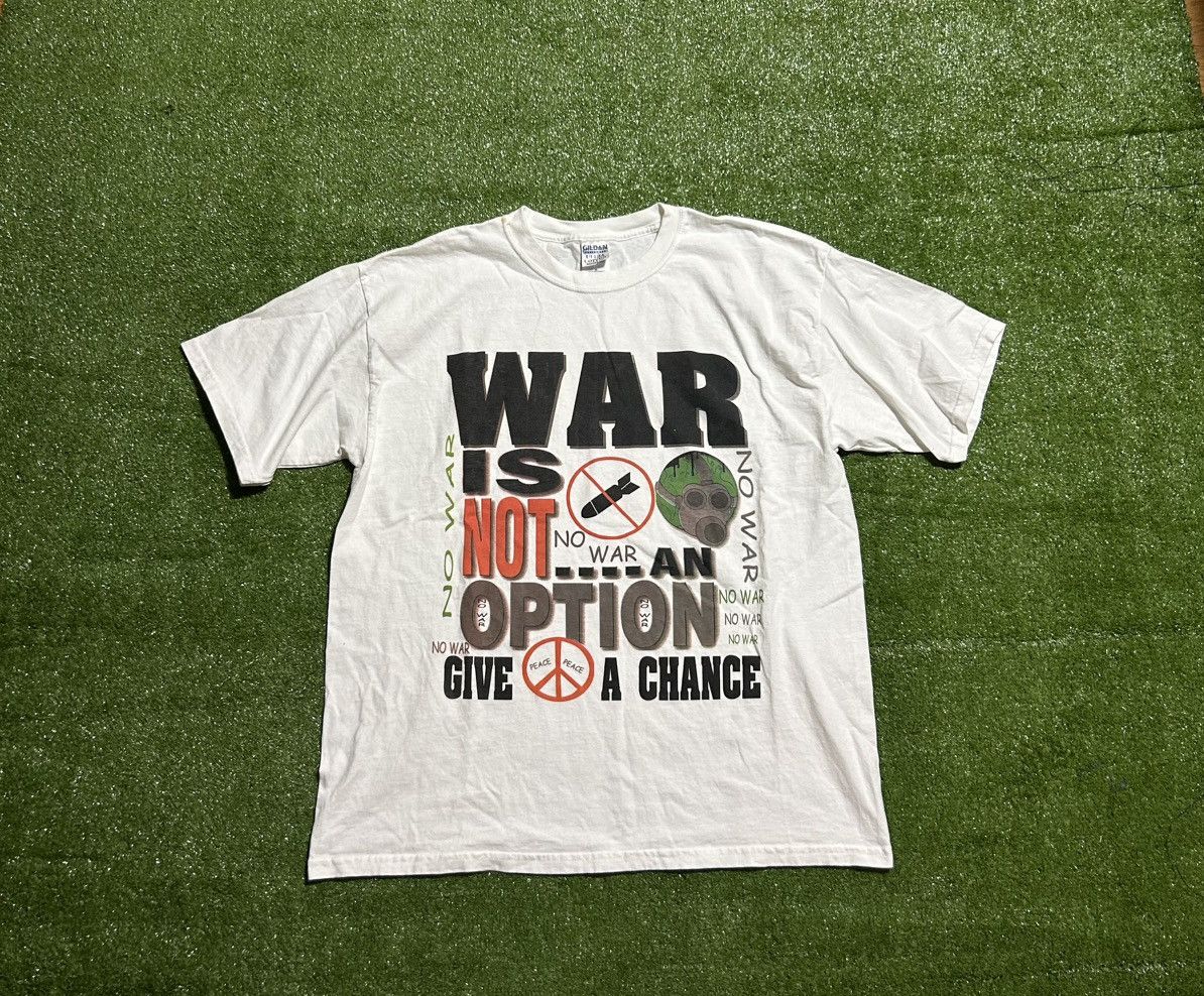Gildan × Vintage VINTAGE NO WAR PROTEST PEACE GRAPHIC TEE Size US XL / EU 56 / 4 - 1 Thumbnail