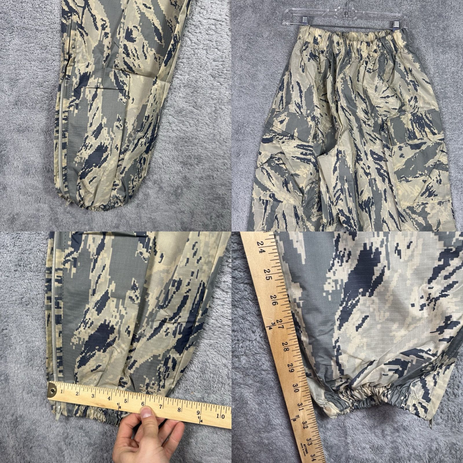 Vintage Digital Camo Jacket Cargo Pants Men Medium Full Zip Nylon PVC Coated Water Proof - Military Size US 31 - 9 Thumbnail