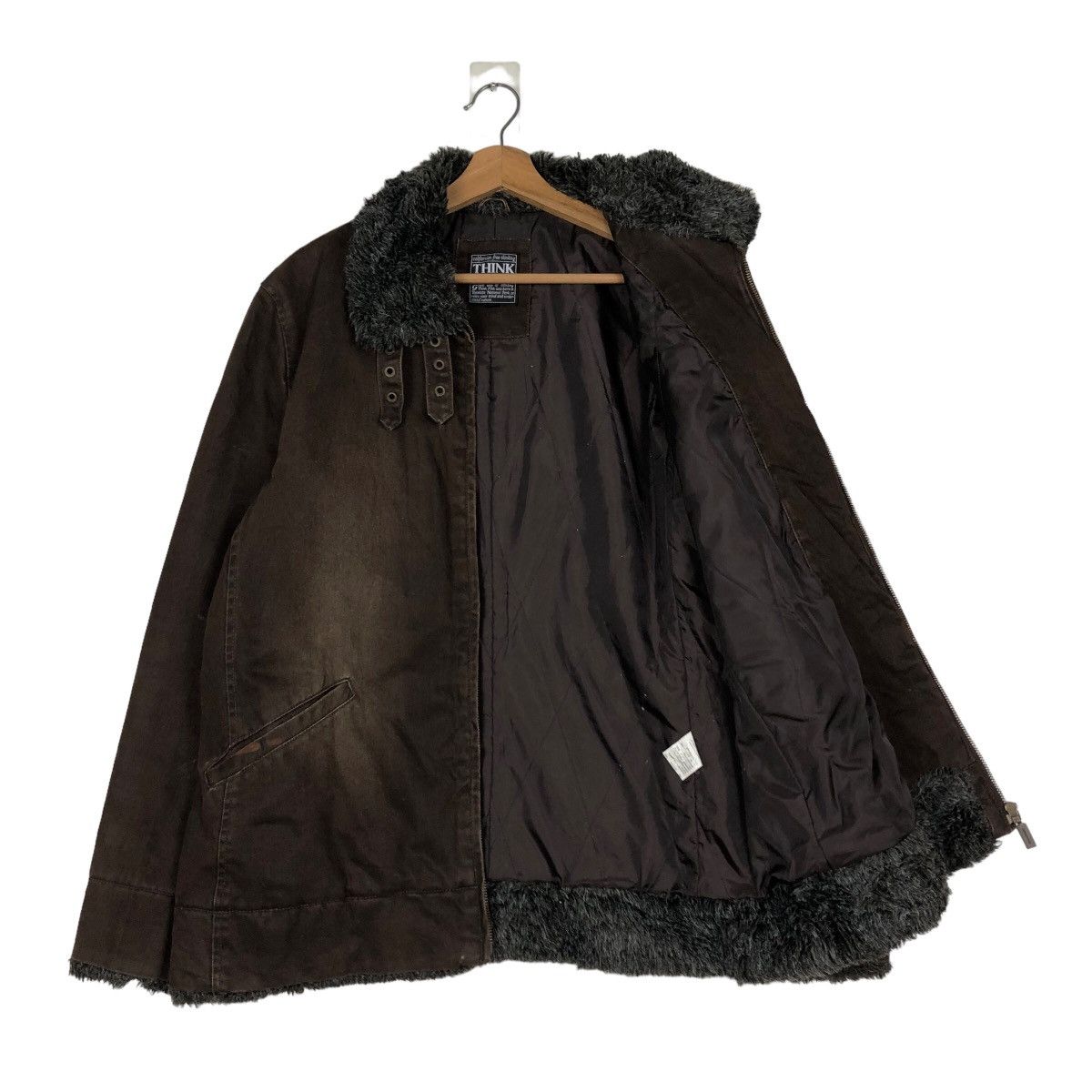 Japanese Brand 🔥Vintage Biker Jacket Think Pink Mink Fur Collar Size US L / EU 52-54 / 3 - 11 Thumbnail