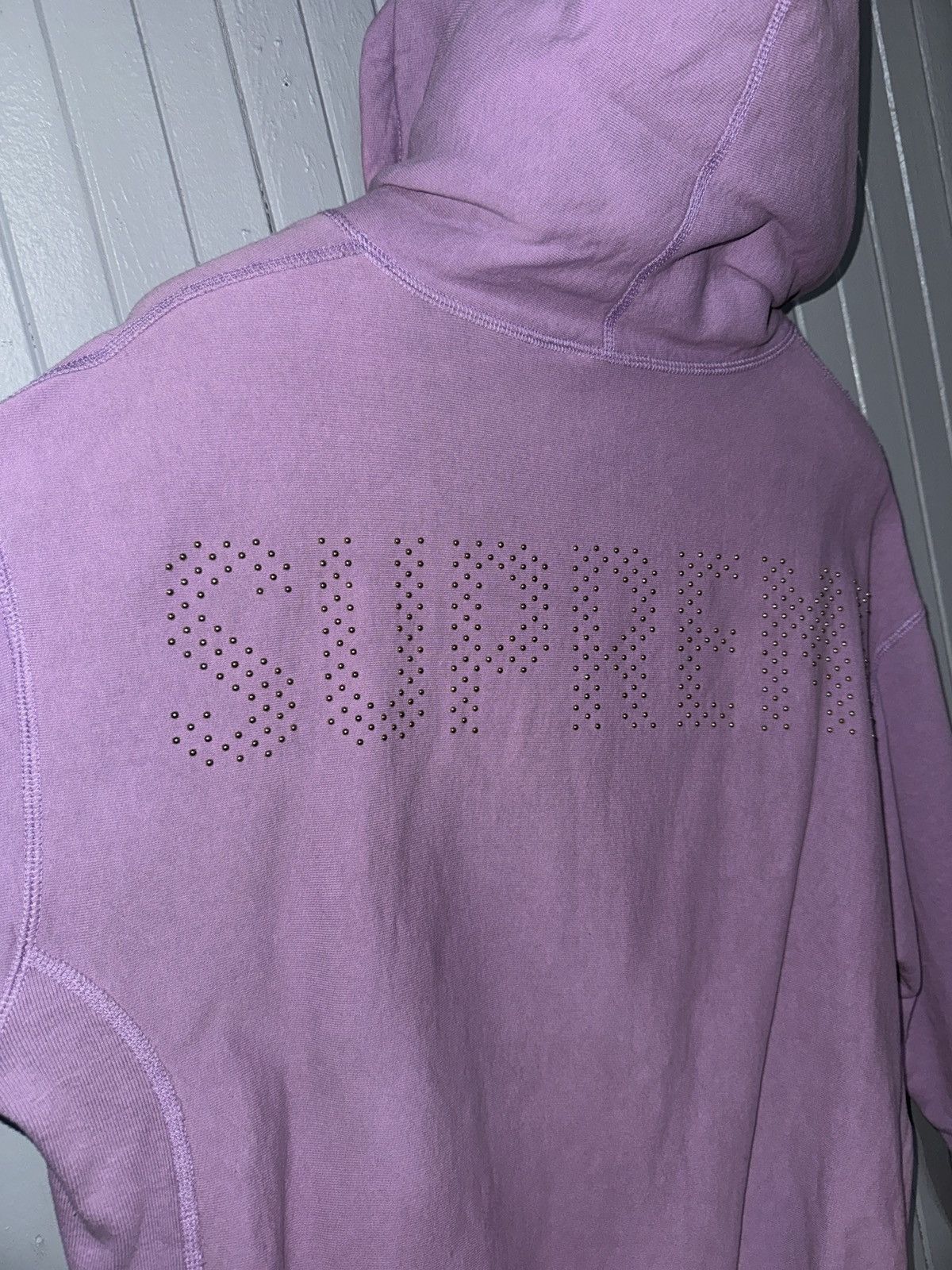 Supreme Supreme Studded Hoodie - Lilac size L Size US L / EU 52-54 / 3 - 1 Thumbnail