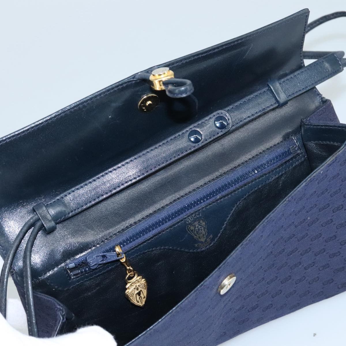 Gucci GUCCI Micro GG Canvas Shoulder Bag Navy Size ONE SIZE - 15 Thumbnail