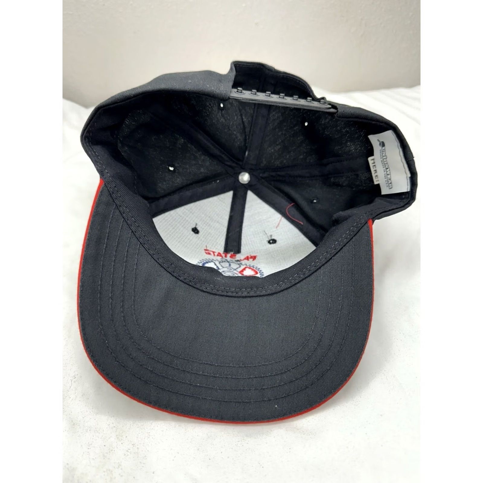 Vintage UnionMade Union Wear Snapback Hat Black Red Logo PA State Council Mechanics and Aerospace Mens 90s USA Vintage Adjustable One Size Black Size ONE SIZE - 3 Thumbnail