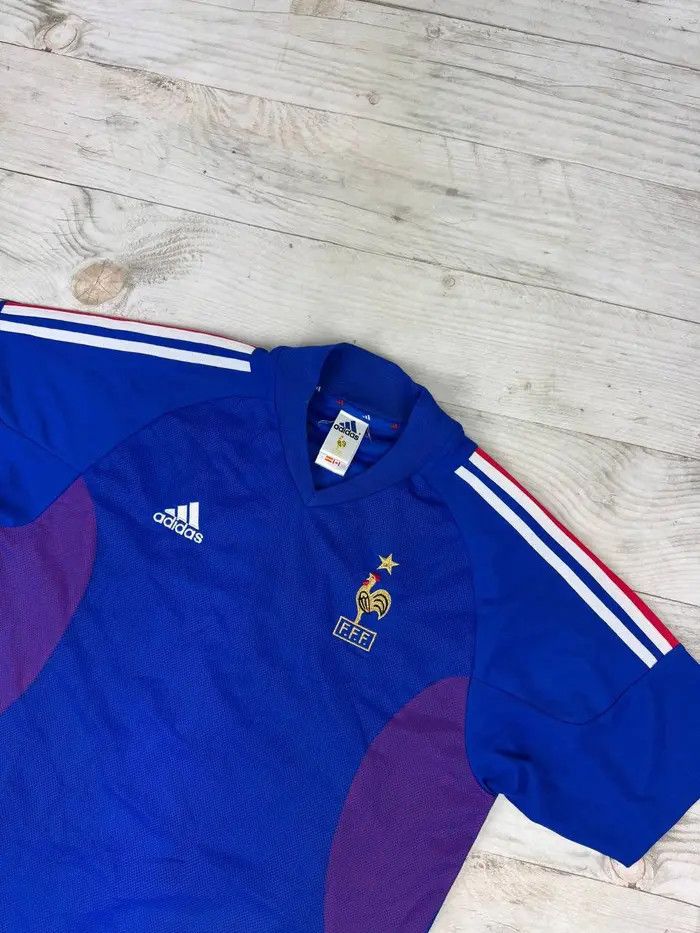 Adidas Vintage Adidas France 2002 2004 Zidane #10 Home Shirt Jersey Size US M / EU 48-50 / 2 - 4 Thumbnail