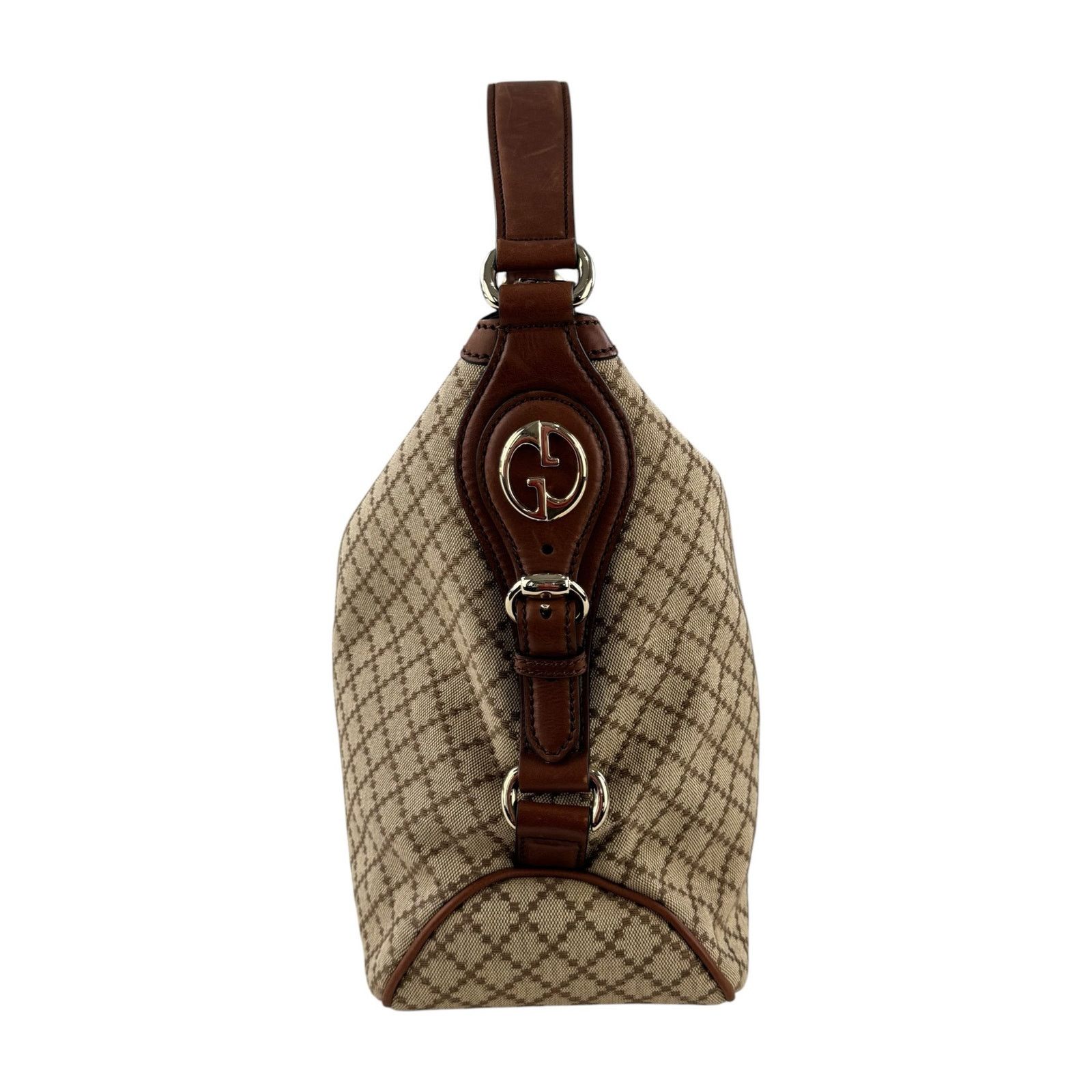 Gucci Gucci Diamante Leather Village Double G Hobo Bag Size ONE SIZE - 4 Thumbnail