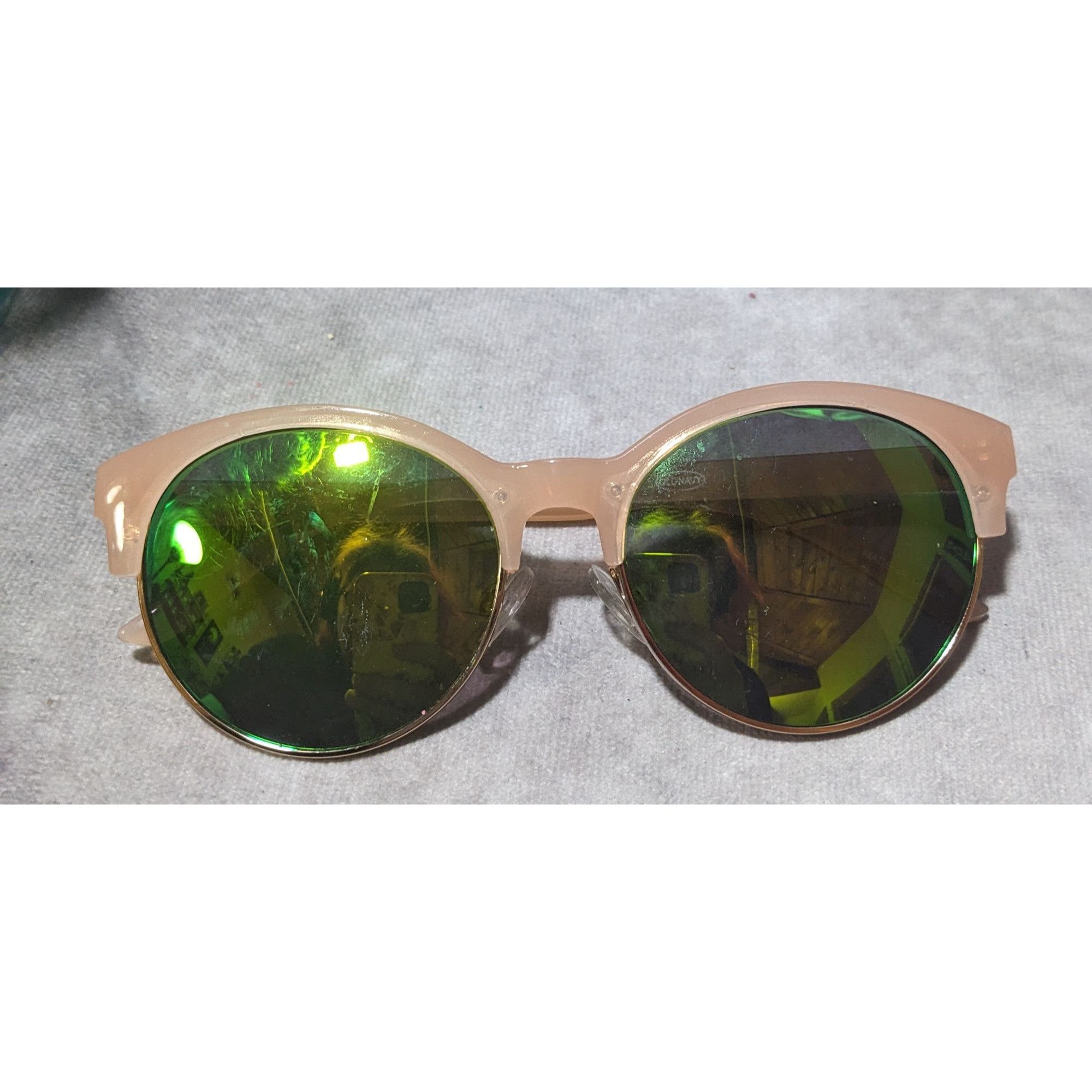 Old Navy Old Navy Pink Half Frame Mirror Sunglasses Size ONE SIZE - 4 Thumbnail
