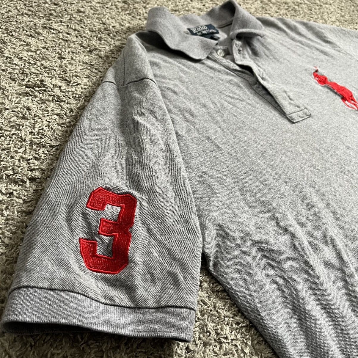 Polo Ralph Lauren 🔴Polo Ralph Lauren Shirt Size Large Gray Red Big Polo Size US L / EU 52-54 / 3 - 2 Thumbnail