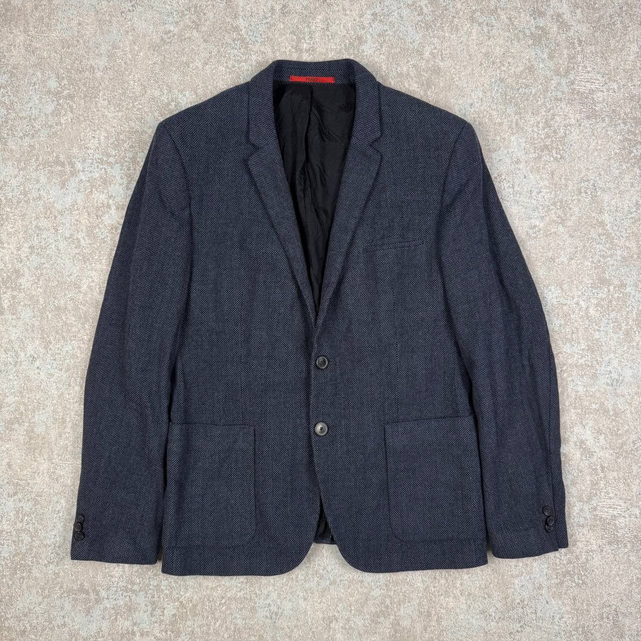 Hugo Boss Hugo Boss Blue Textured Blazer Size 52 Size 52S - 3 Thumbnail