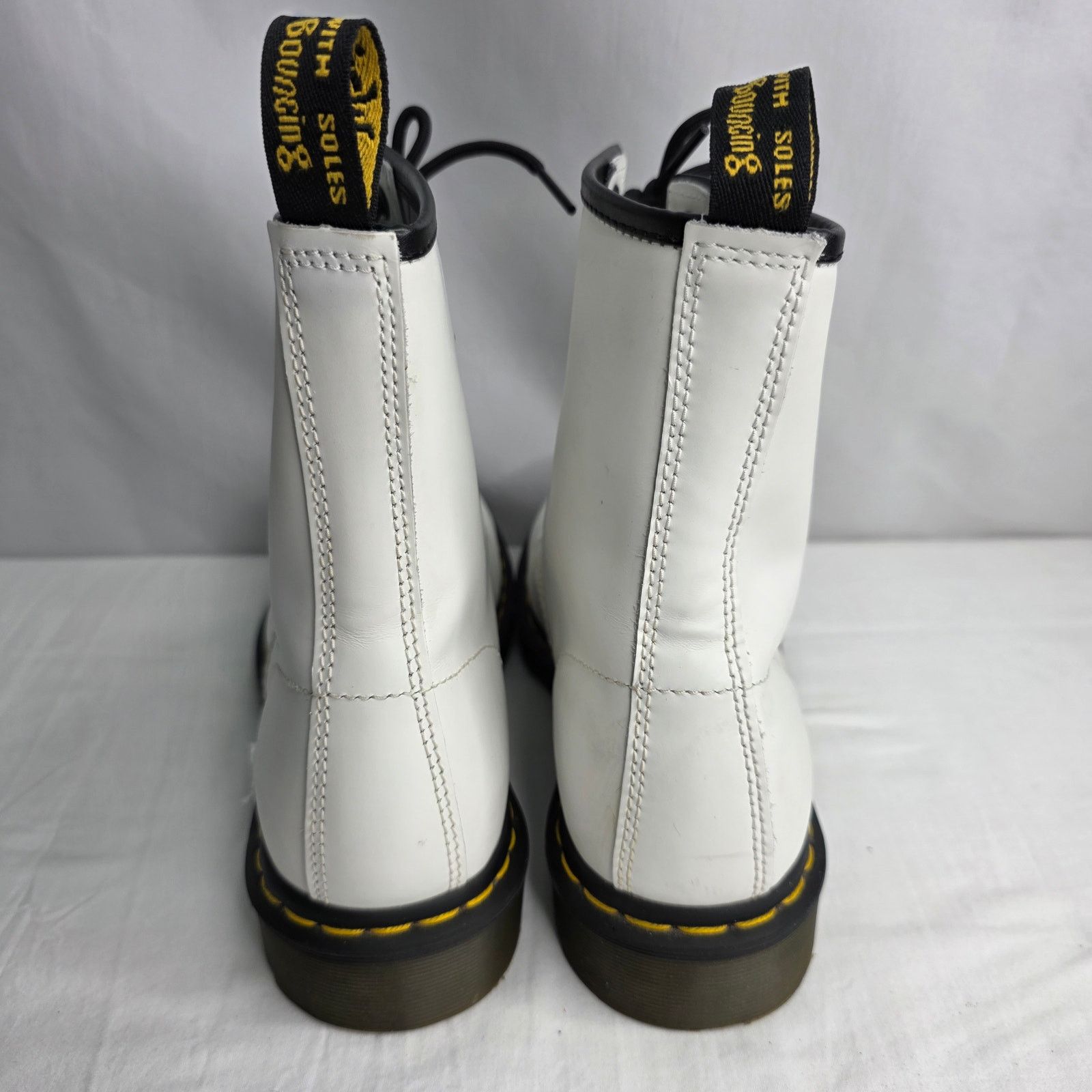 Dr. Martens Dr Martens Women's White Smooth Leather Combat Lace Up Boots Size US 9 / IT 39 - 7 Thumbnail