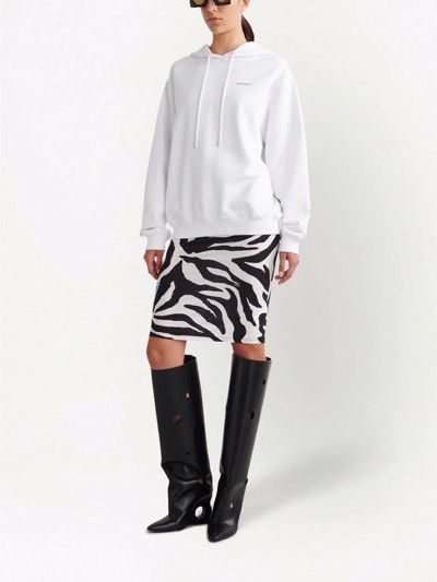 Off-White o1gr1nt0125 Floral Embroidered Arrow Reg Hoodie in White Size XS / US 0-2 / IT 36-38 - 3 Thumbnail