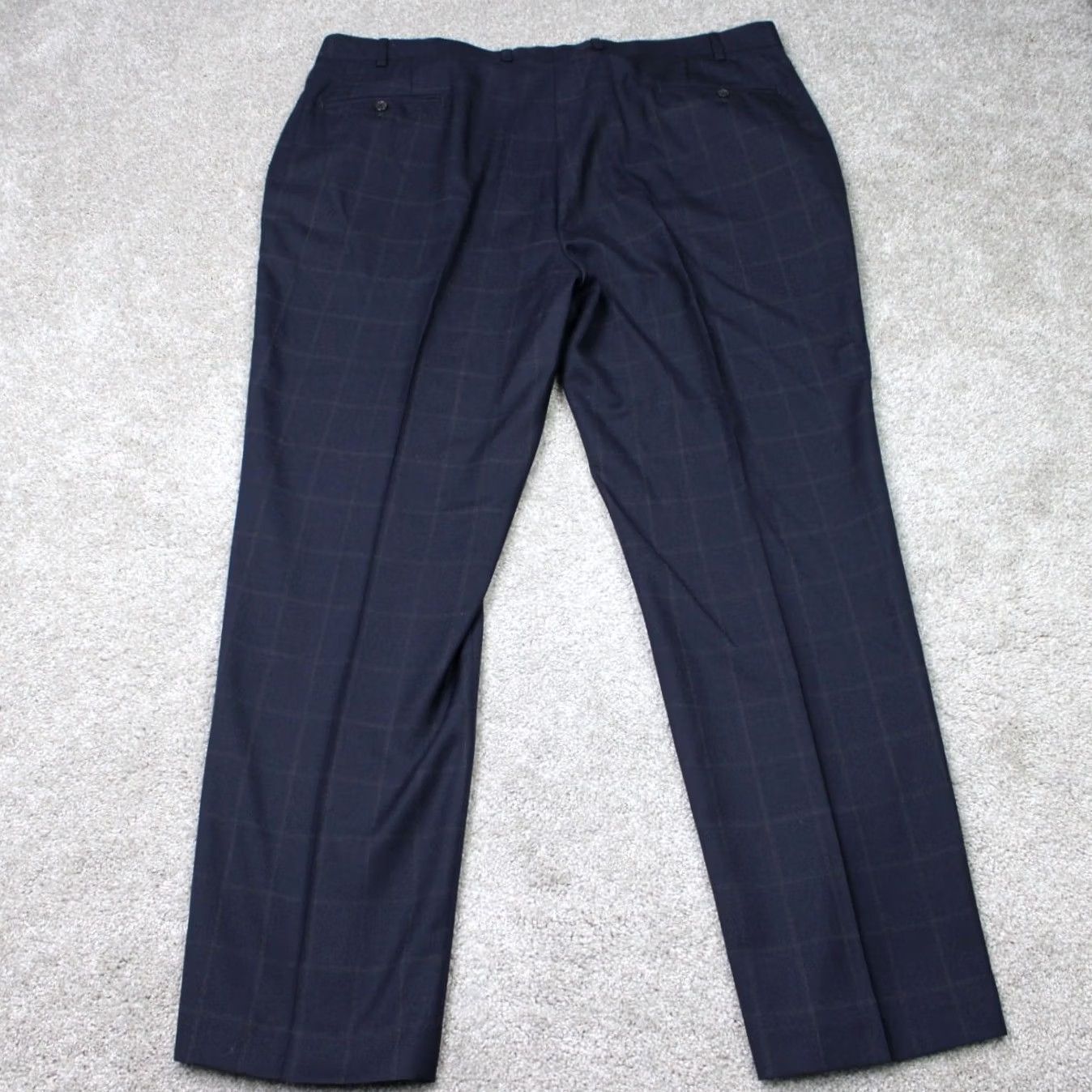 Ralph Lauren LAUREN Ralph Lauren Pants Mens 42x32 Blue Windowpane Wool Polyester Flat Front Dress Pants Regular Rise Straight 42 in Inseam 32 in Size US 42 / EU 58 - 6 Thumbnail