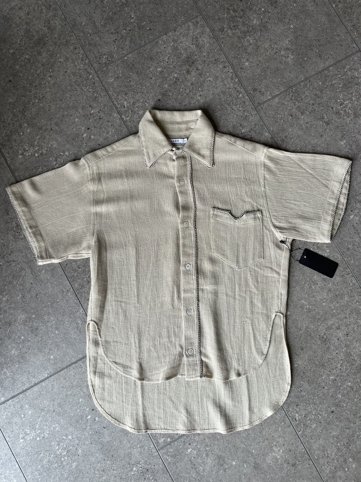 Rhude RHUDE SS22 BEIGE COTTON BUTTON UP SIZE XS Size US XS / EU 42 / 0 - 1 Thumbnail
