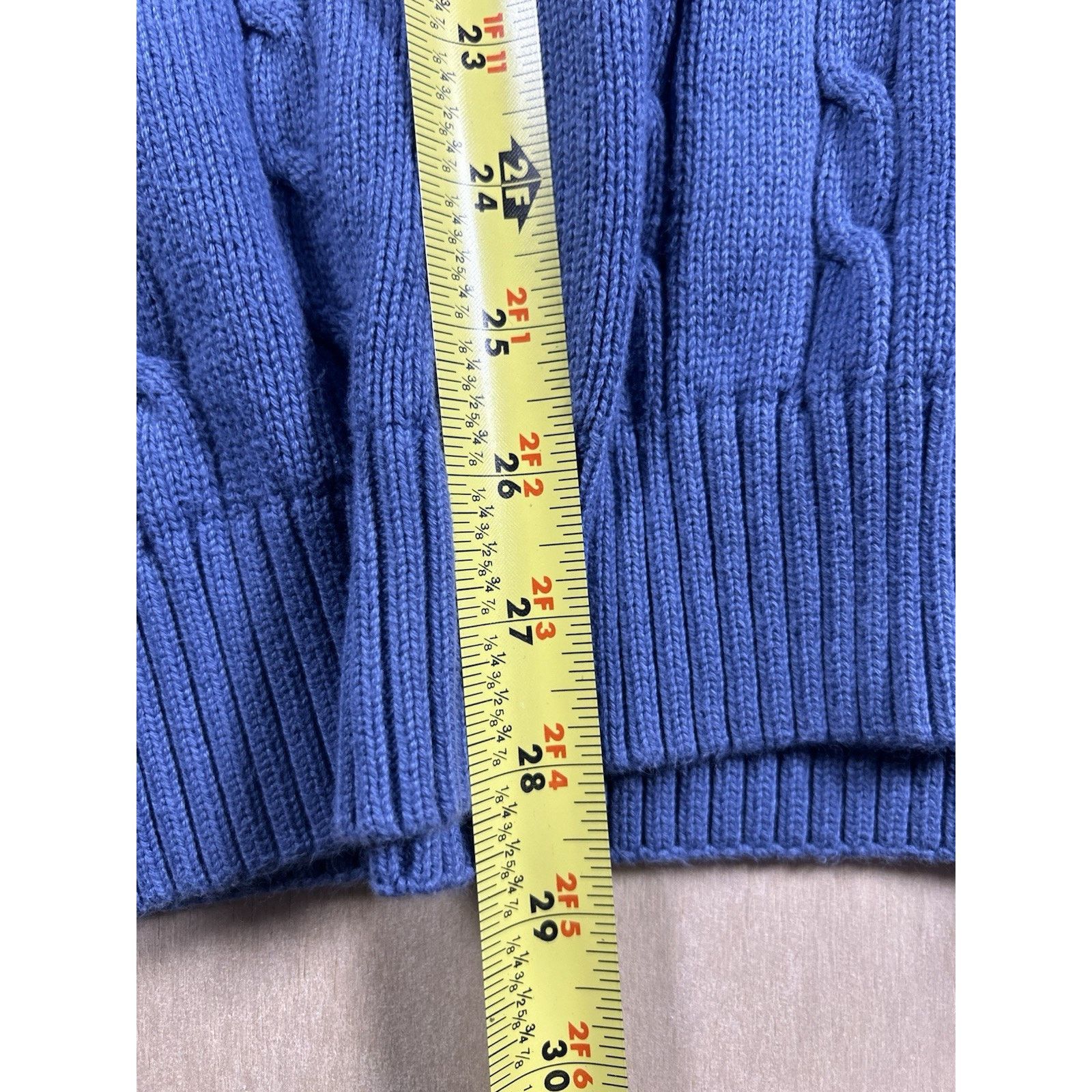 Tommy Hilfiger Tommy Hilfiger Blue Cable Knit Sweater Men Size XL Cotton Size US XL / EU 56 / 4 - 7 Thumbnail