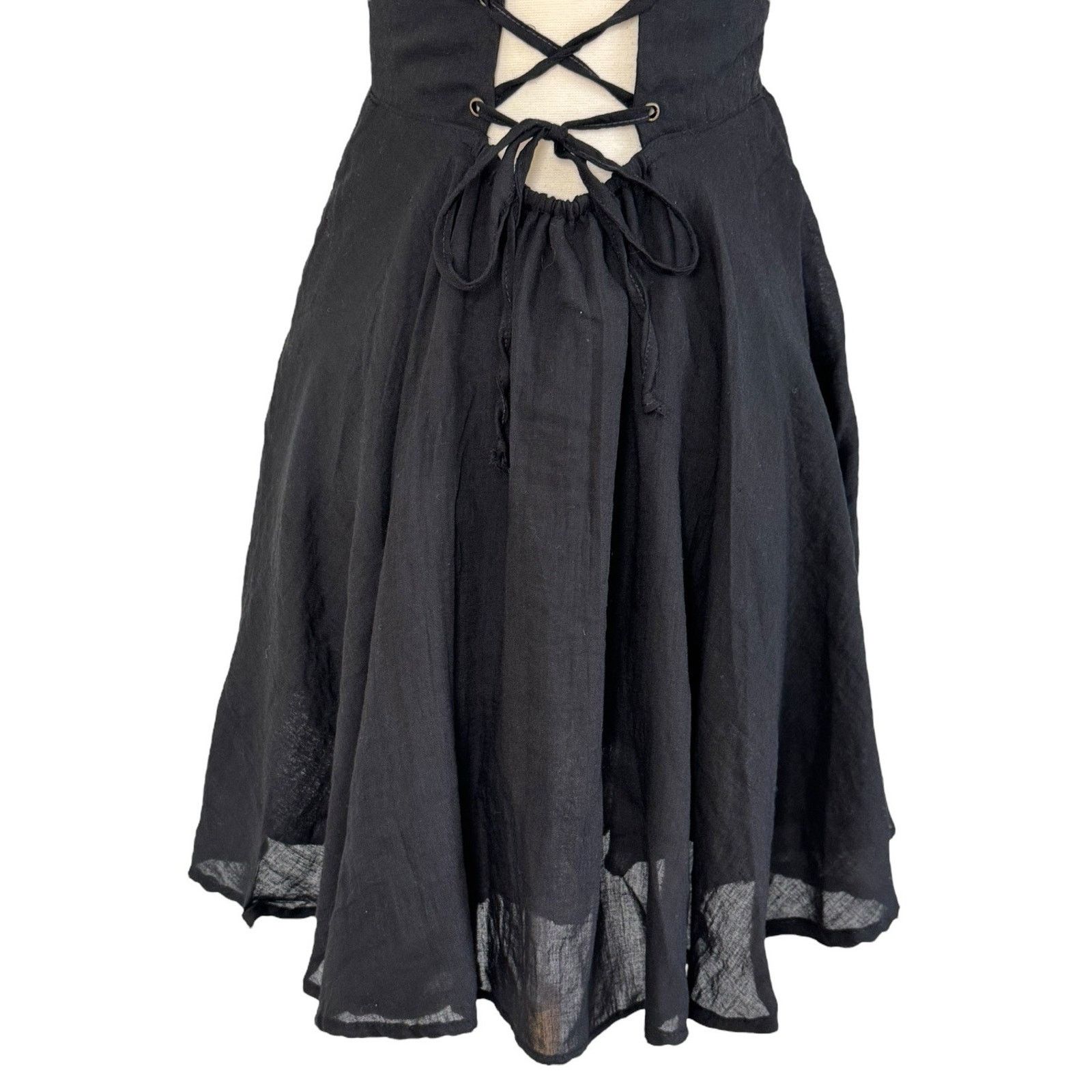 Other STELLA Lace Up Corset Mini Noni Dress Black Layered Ruffled Size ONE SIZE - 11 Thumbnail