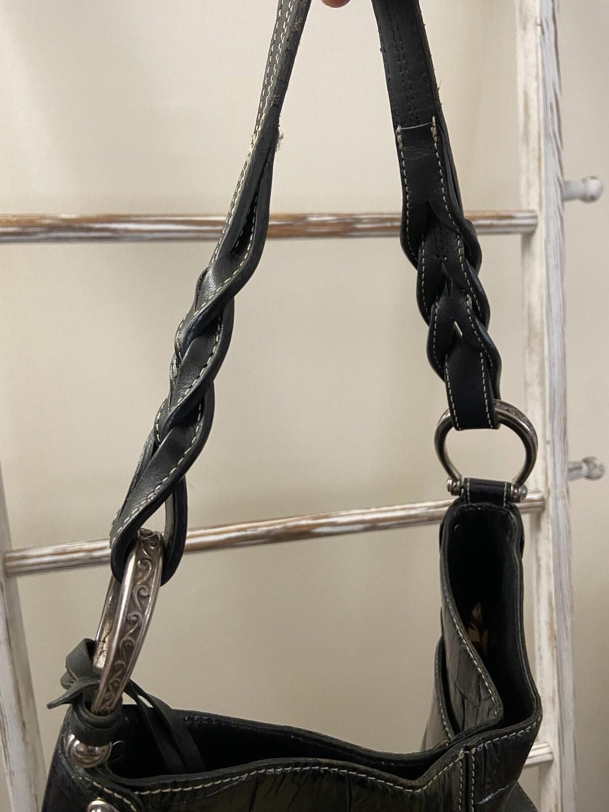 Brighton Brighton black patentleather floral chrome hobo shoulder bag Size ONE SIZE - 4 Thumbnail