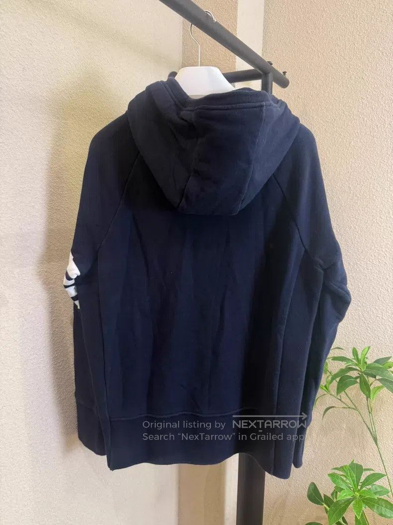 Thom Browne Thom Browne Navy Blue Four-Stripe Zip-Up Hoodie Size US S / EU 44-46 / 1 - 2 Thumbnail