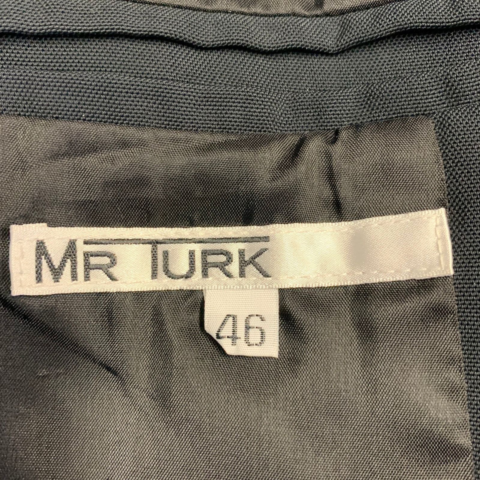 Mr Turk Navy Triacetate Contrast Trim Single Breasted Sport Coat Size 46R - 6 Thumbnail