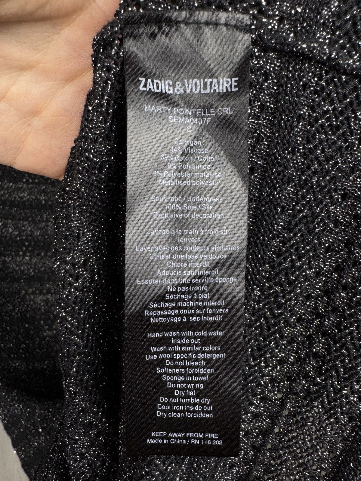 Zadig & Voltaire Zadig Voltaire Marty Pointelle Crl Long Button Cardigan Mesh Size S / US 4 / IT 40 - 10 Thumbnail