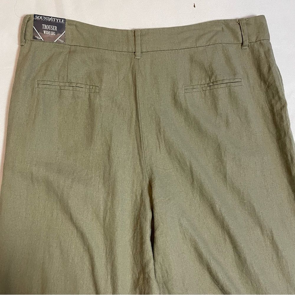 Other NWT New Sound Style Linen Blend Wide Leg Olive Pants Size 1 Size 38" / US 16 / IT 52 - 7 Thumbnail