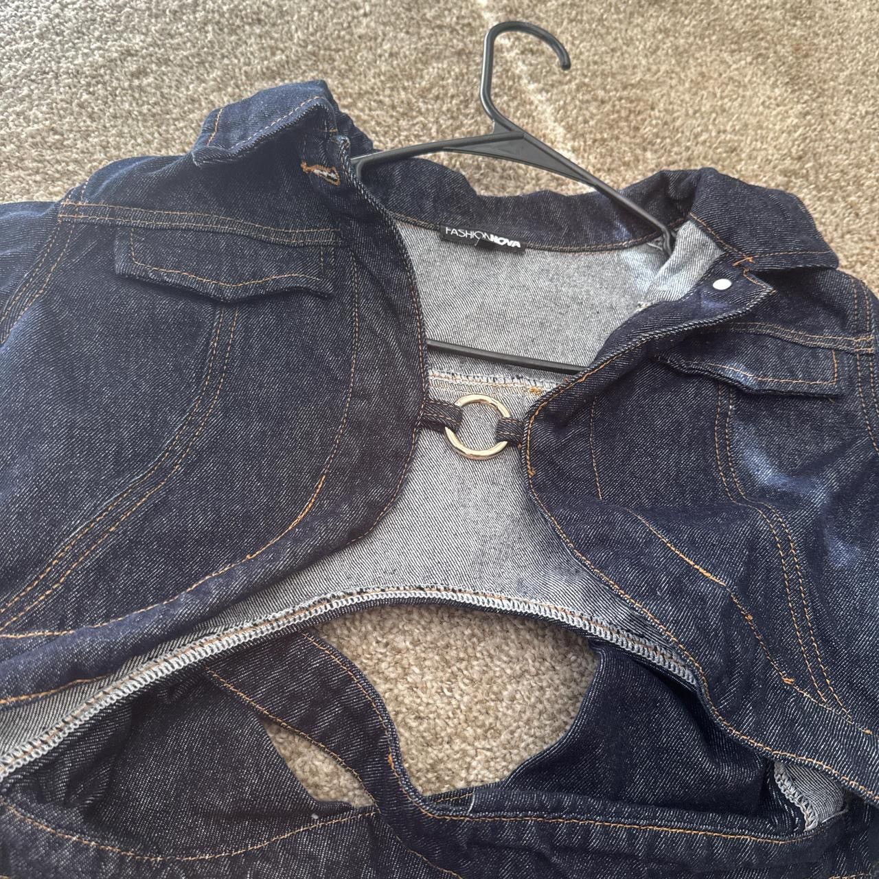 Fashion Nova Cropped Denim Top Size XS / US 0-2 / IT 36-38 - 2 Thumbnail