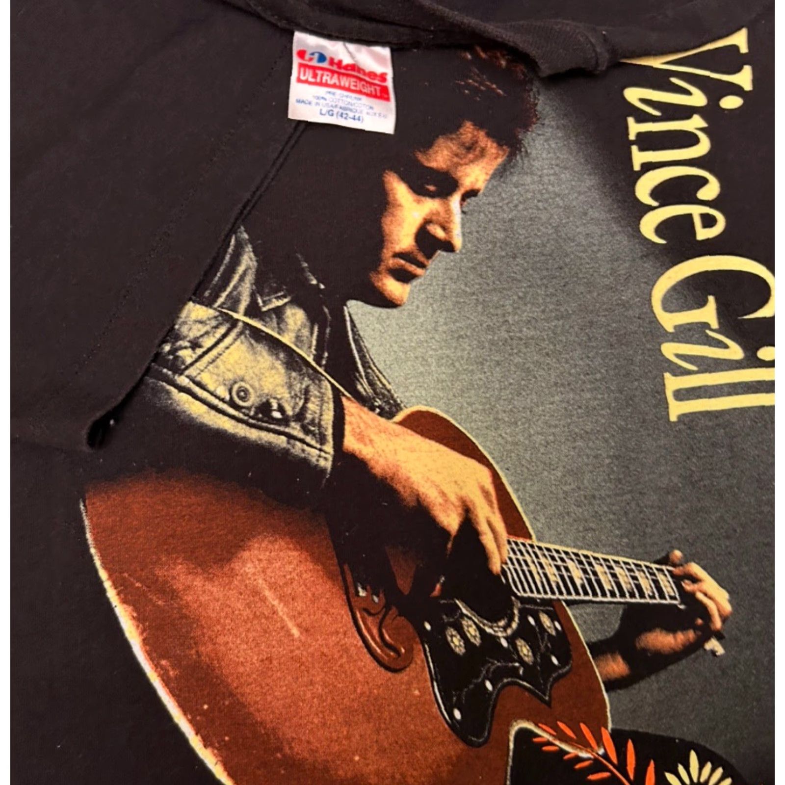 Vince VINTAGE Vince Gill Country Band Tee VTG Shirt Mens Size Large USA 1990s 90s Music Band USA Shirt L Black Mens Vintage 1990s Shirt TS Size US L / EU 52-54 / 3 - 2 Thumbnail