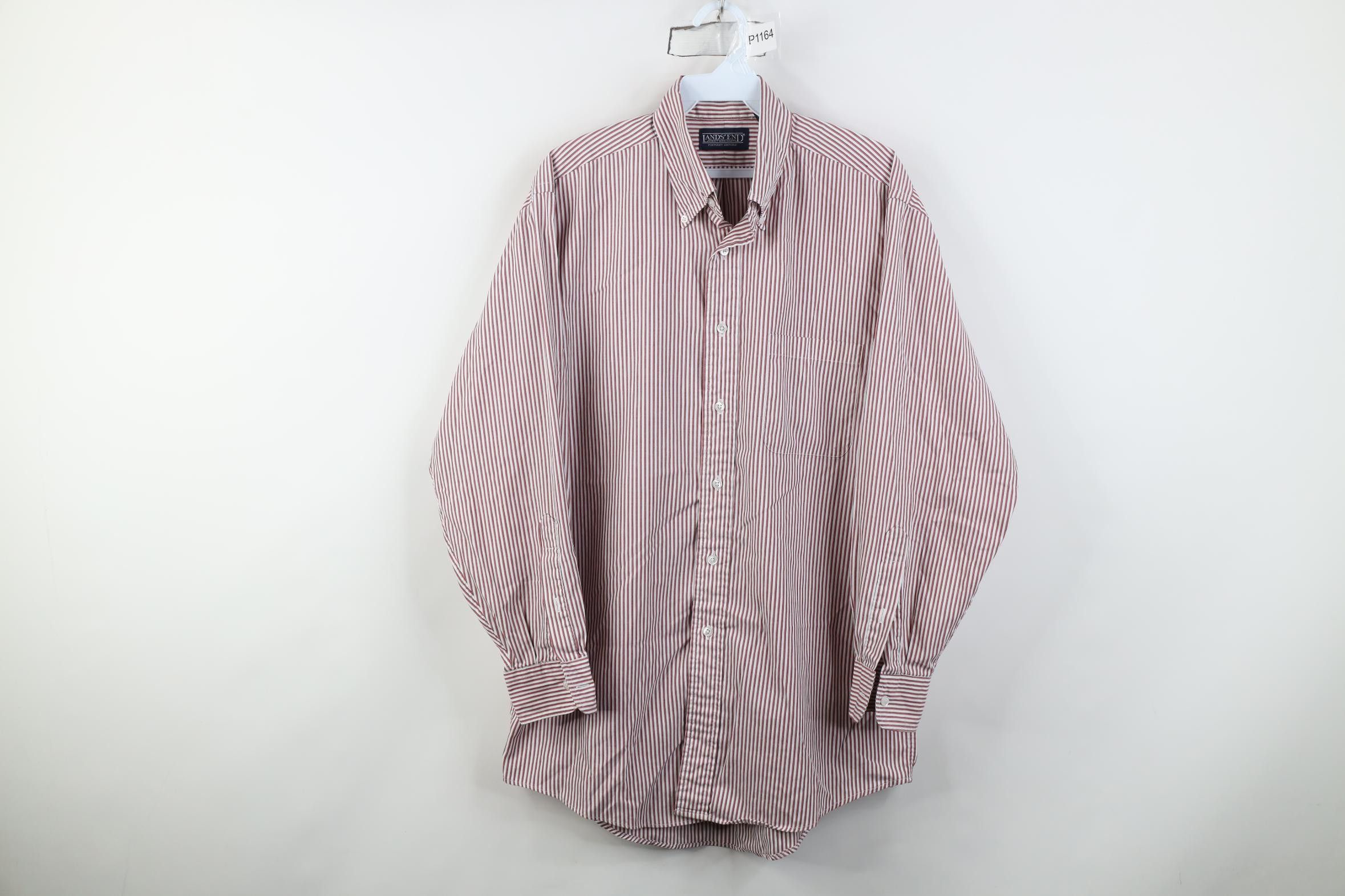Lands' End Vintage 90s Lands End Oxford Striped Button Down Shirt USA Size US M / EU 48-50 / 2 - 1 Thumbnail
