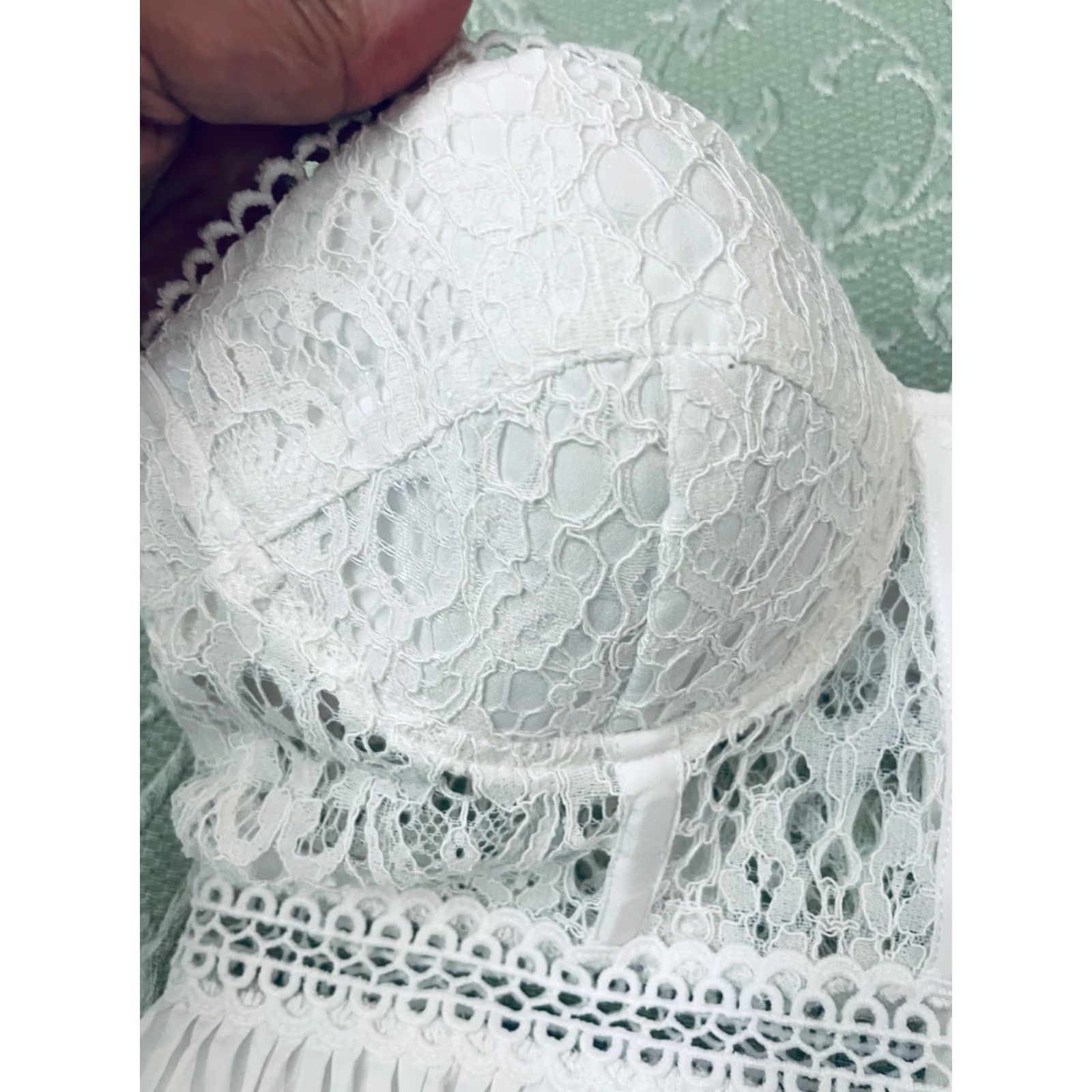 Vintage ASOS DESIGN Lace Tiered Mini Dress Women’s Small White Corset Bustier Party Boho Size S / US 4 / IT 40 - 6 Thumbnail