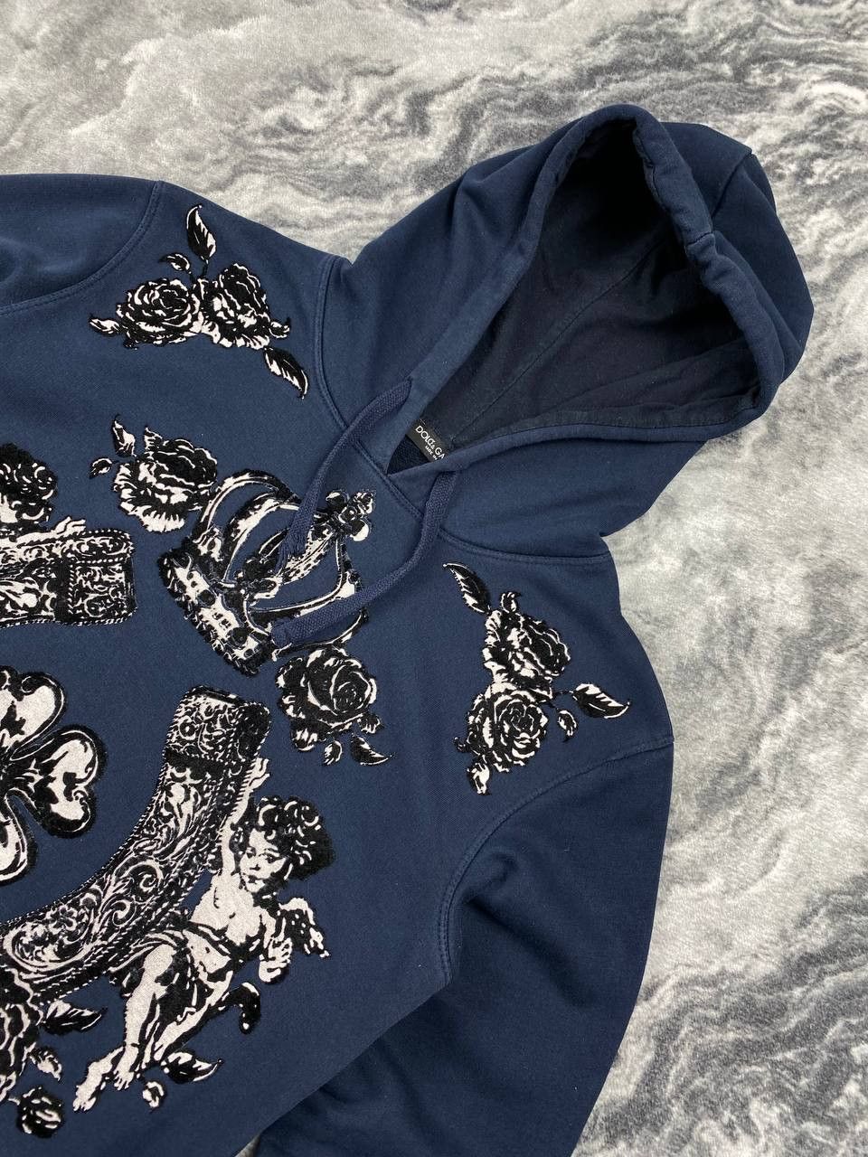 Dolce & Gabbana Vintage Dolce Gabbana Big Angel Logo Hoodie Men Size 50 Blue Size US M / EU 48-50 / 2 - 3 Thumbnail
