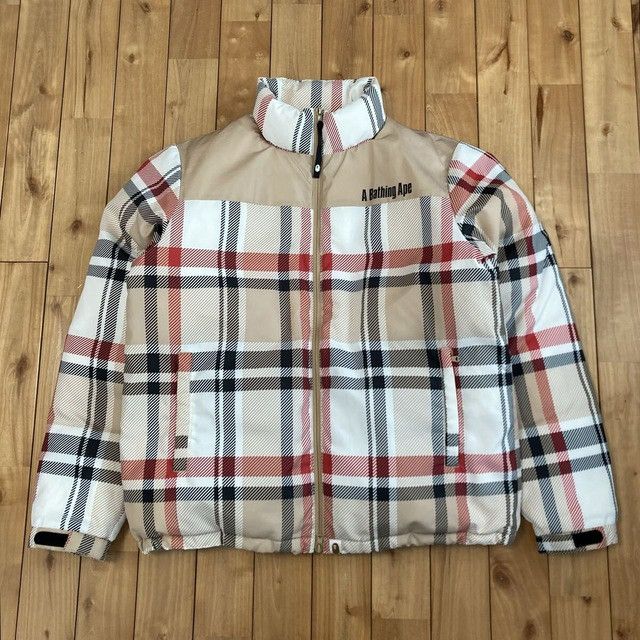 Bape BAPE LOGO Check Puffer Down Jacket a bathing ape Size US XL / EU 56 / 4 - 2 Thumbnail