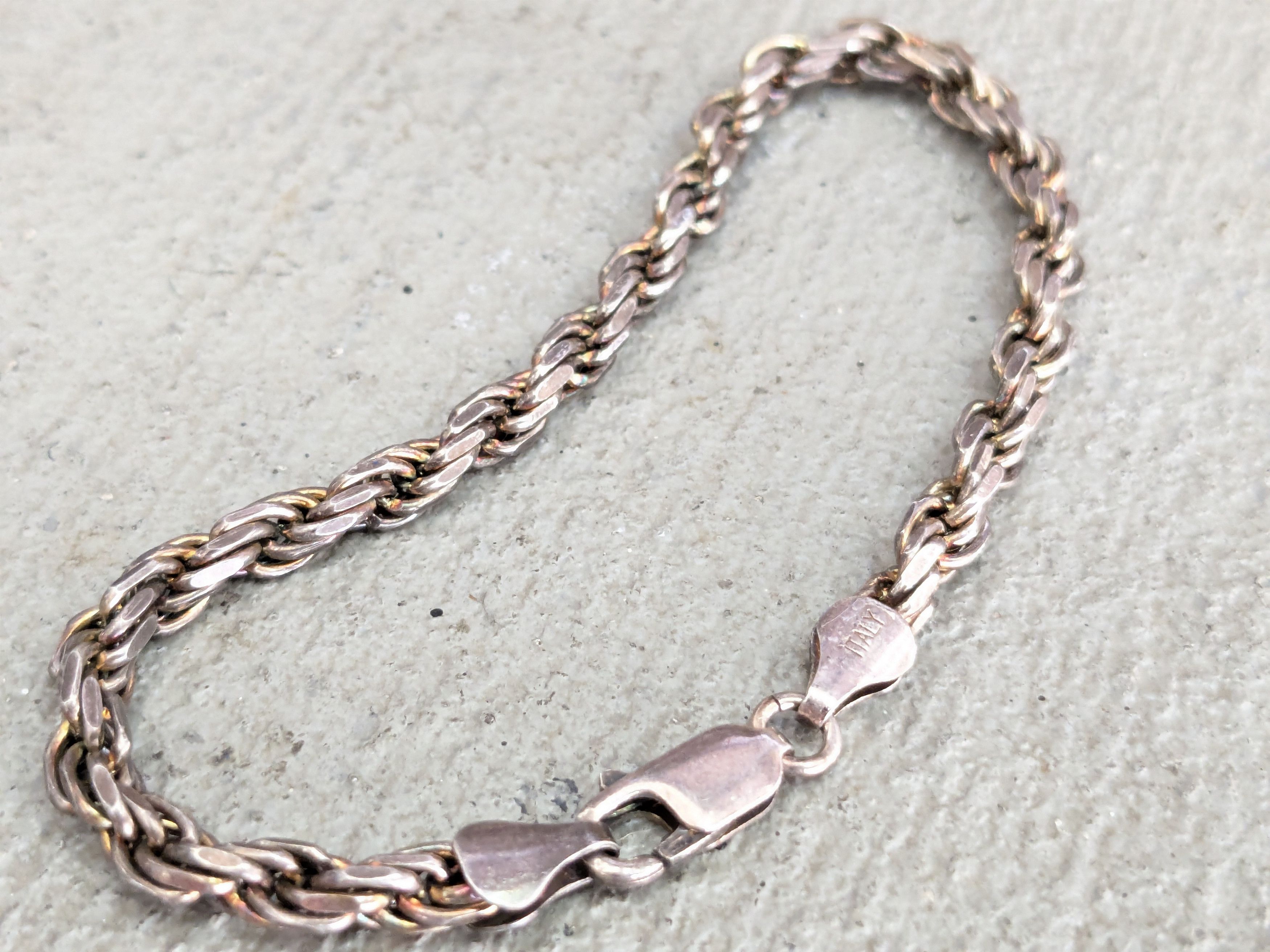 Jewelry × Vintage Vintage Sterling Silver Bracelet Rope Twist 8" Italy Size ONE SIZE - 12 Thumbnail