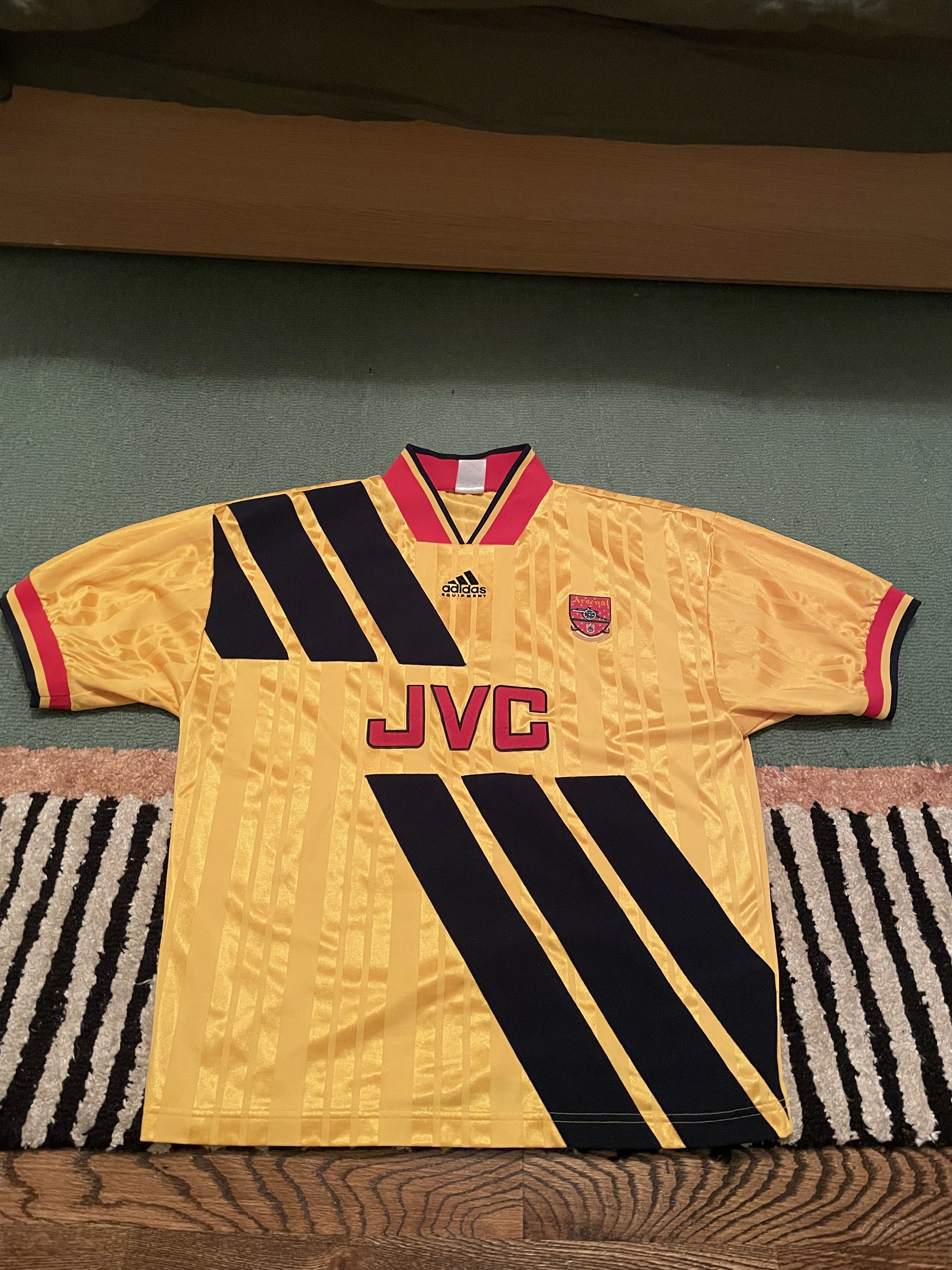 Adidas Arsenal 93/94 Yellow Away Retro Football Jersey Size US M / EU 48-50 / 2 - 3 Thumbnail