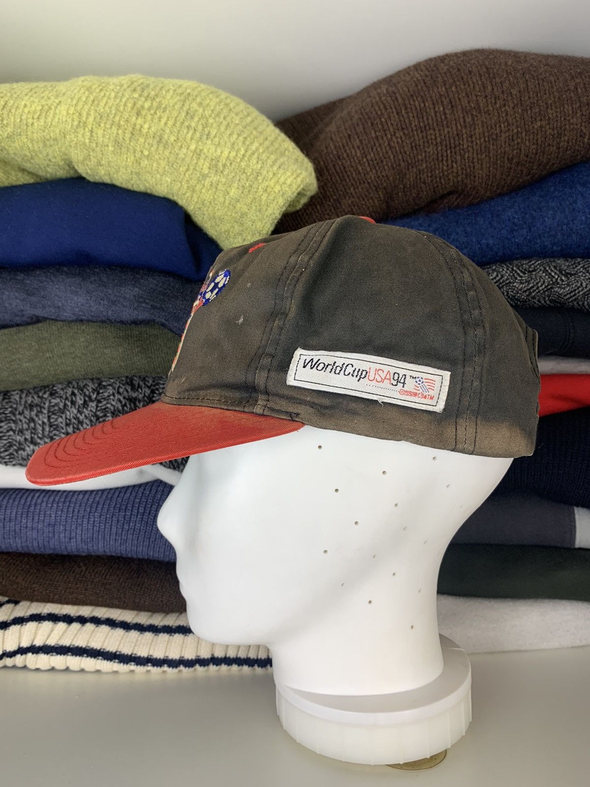 Vintage Vintage World Cup USA 94 Trashed Cap Hat Size ONE SIZE - 6 Thumbnail