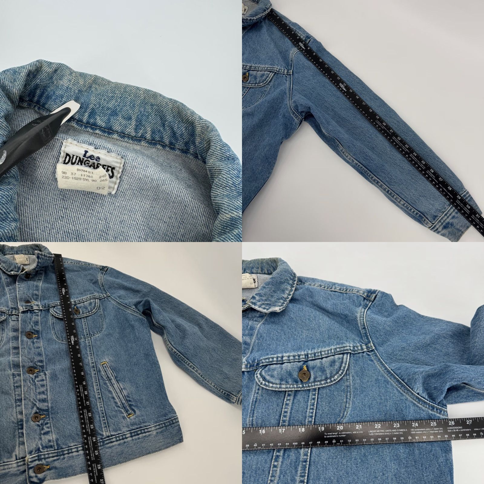 Vintage VINTAGE Lee Dungarees Denim Jacket Blue Trucker Style Large XL Bomber Jacket Mens Button-Down Collar Pockets Workwear Casual Size US 36 / EU 52 - 8 Thumbnail
