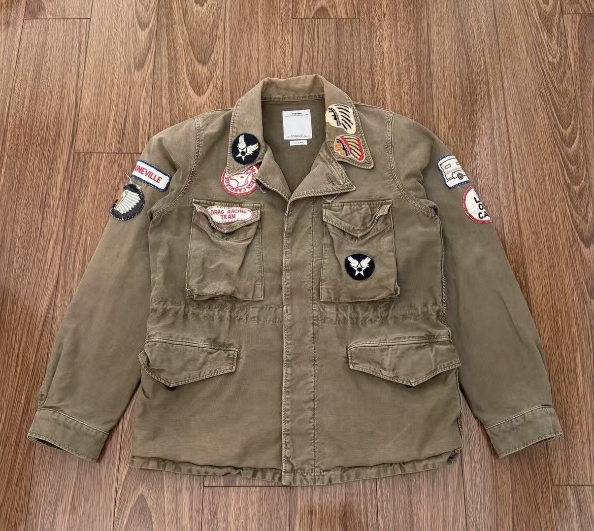 Visvim VISVIM ACHSE JKT PATCHES (DMGD CHINO), Appliqué Jacket Size US S / EU 44-46 / 1 - 1 Thumbnail