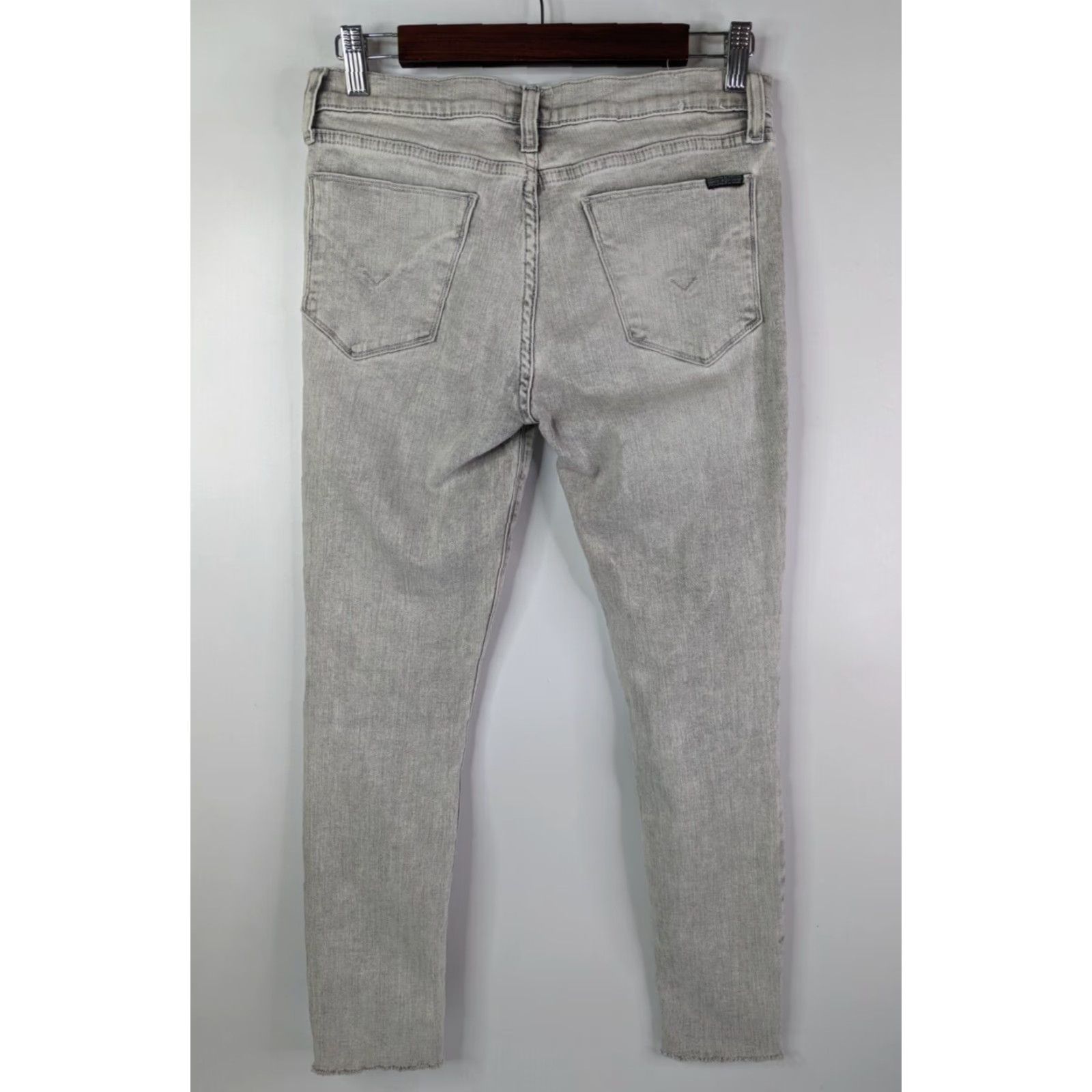 Hudson Hudson Krista Super Skinny Jeans Womens 27 Gray Denim Cotton Blend Low Rise Stretch Raw Hem Skinny Jeans Women 27 Mens? Size 27" / US 4 / IT 40 - 4 Thumbnail