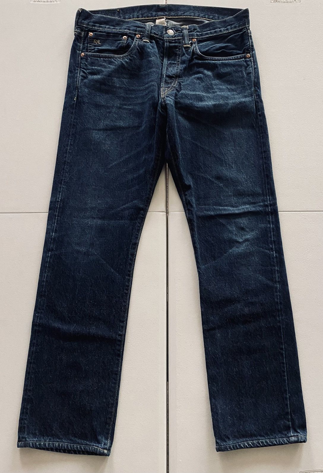 RRL Ralph Lauren RRL Slim Fit American Selvedge Still Water Wash 2 Jeans 32 Size US 32 / EU 48 - 19 Thumbnail