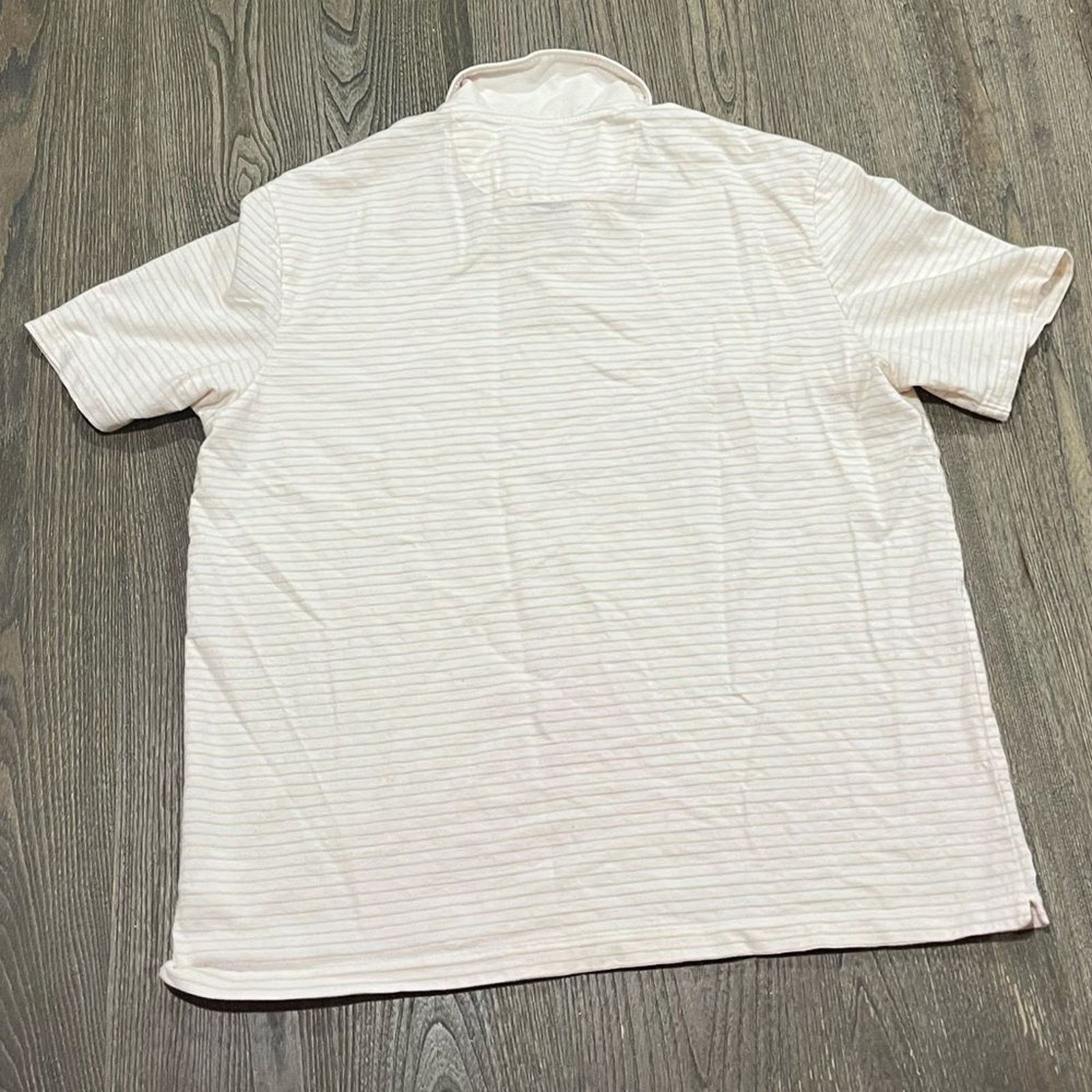 UNTUCKit Untuck It Men Polo Peyton Regular Fit Striped Cotton Tan L Size US L / EU 52-54 / 3 - 4 Thumbnail