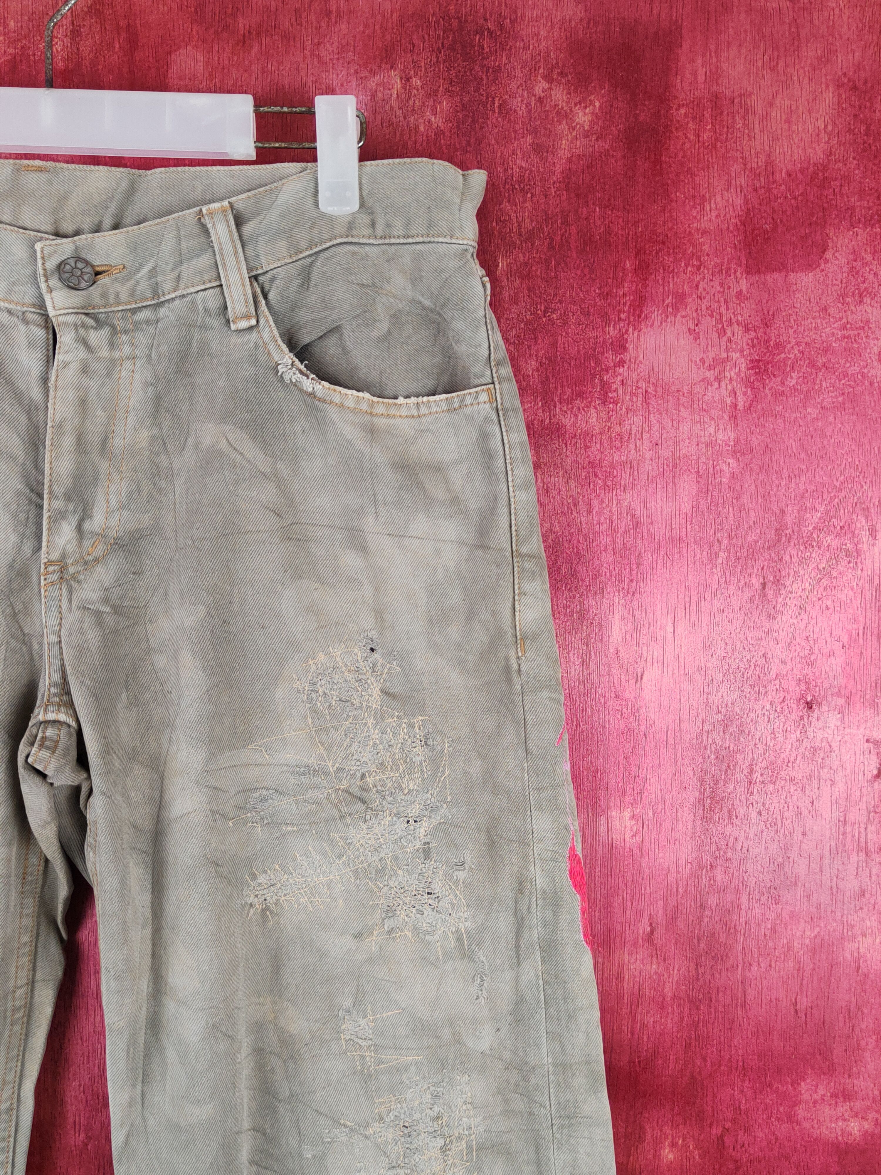 Japanese Brand Ozone Rocks Gray Faded Distressed Ripped Jeans #S1791 Size US 34 / EU 50 - 5 Thumbnail