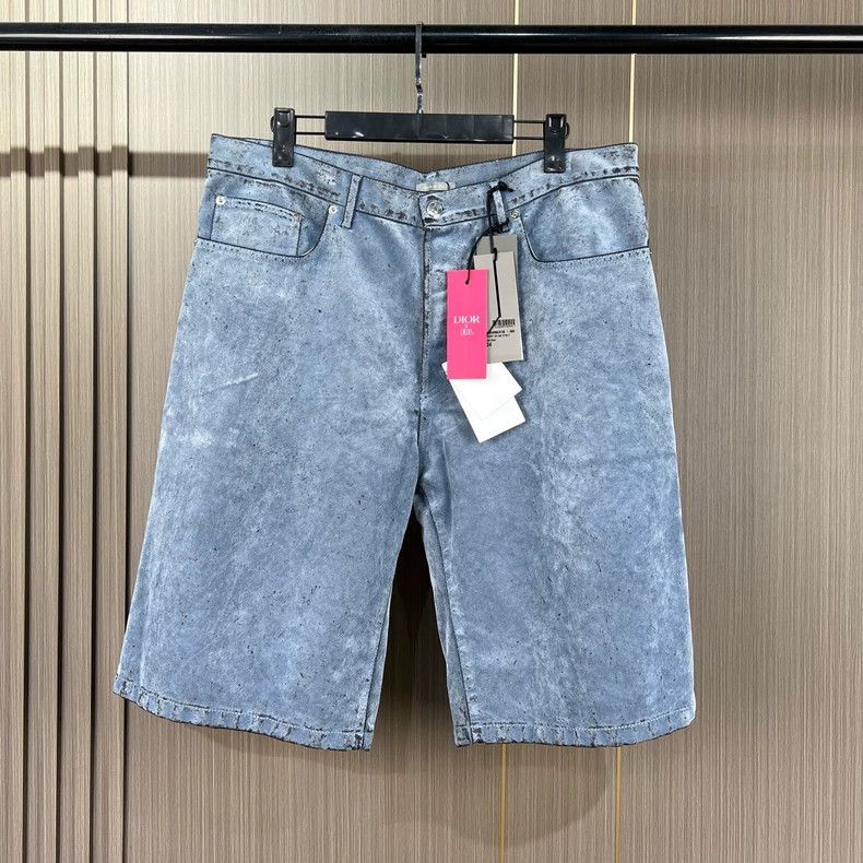 Dior Dior ERL co-branded blue and gray velvet coated denim short Size 42" / US 20 - 1 Thumbnail