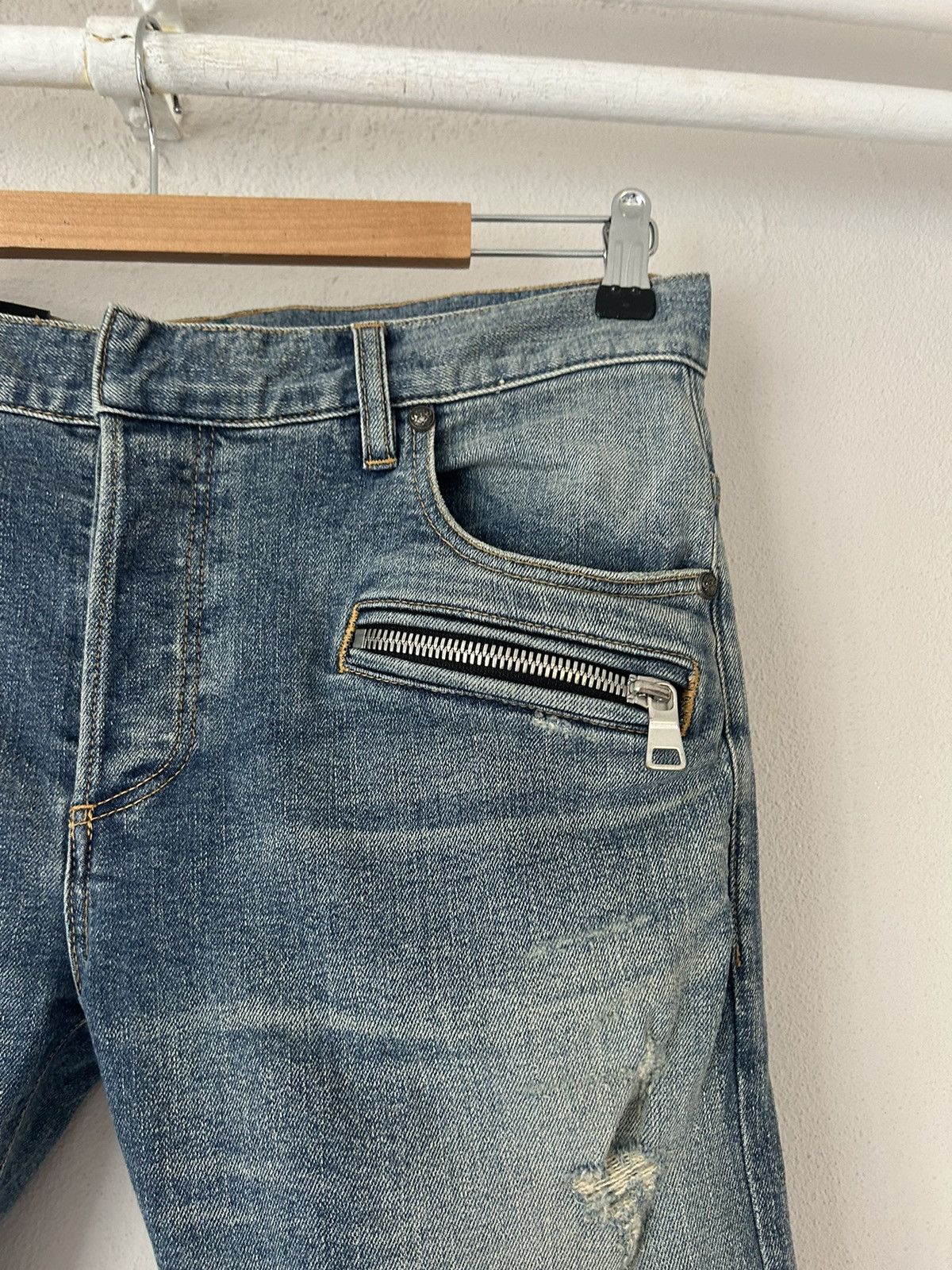 Balmain Slim Biker Jeans Size US 31 - 3 Thumbnail
