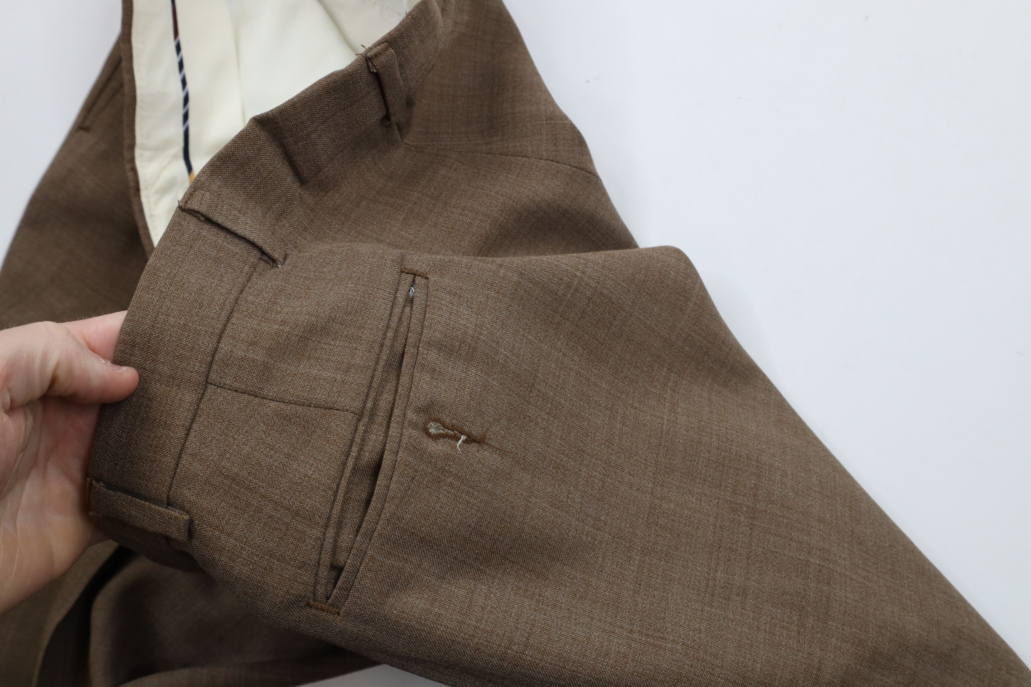 Vintage Vintage 90s Streetwear Wide Leg Chino Pants Brown Wool Size US 38 / EU 54 - 7 Thumbnail