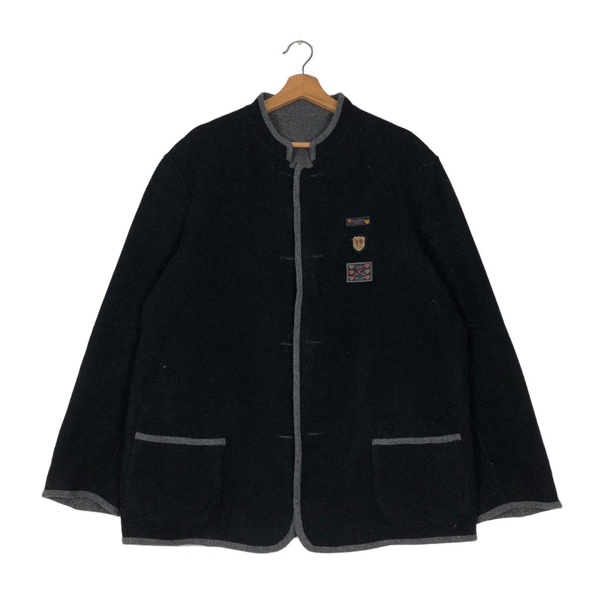 Japanese Brand 🔥Vintage Wool Work Jacket Button Karl Helmut Big Logo Size US M / EU 48-50 / 2 - 1 Thumbnail