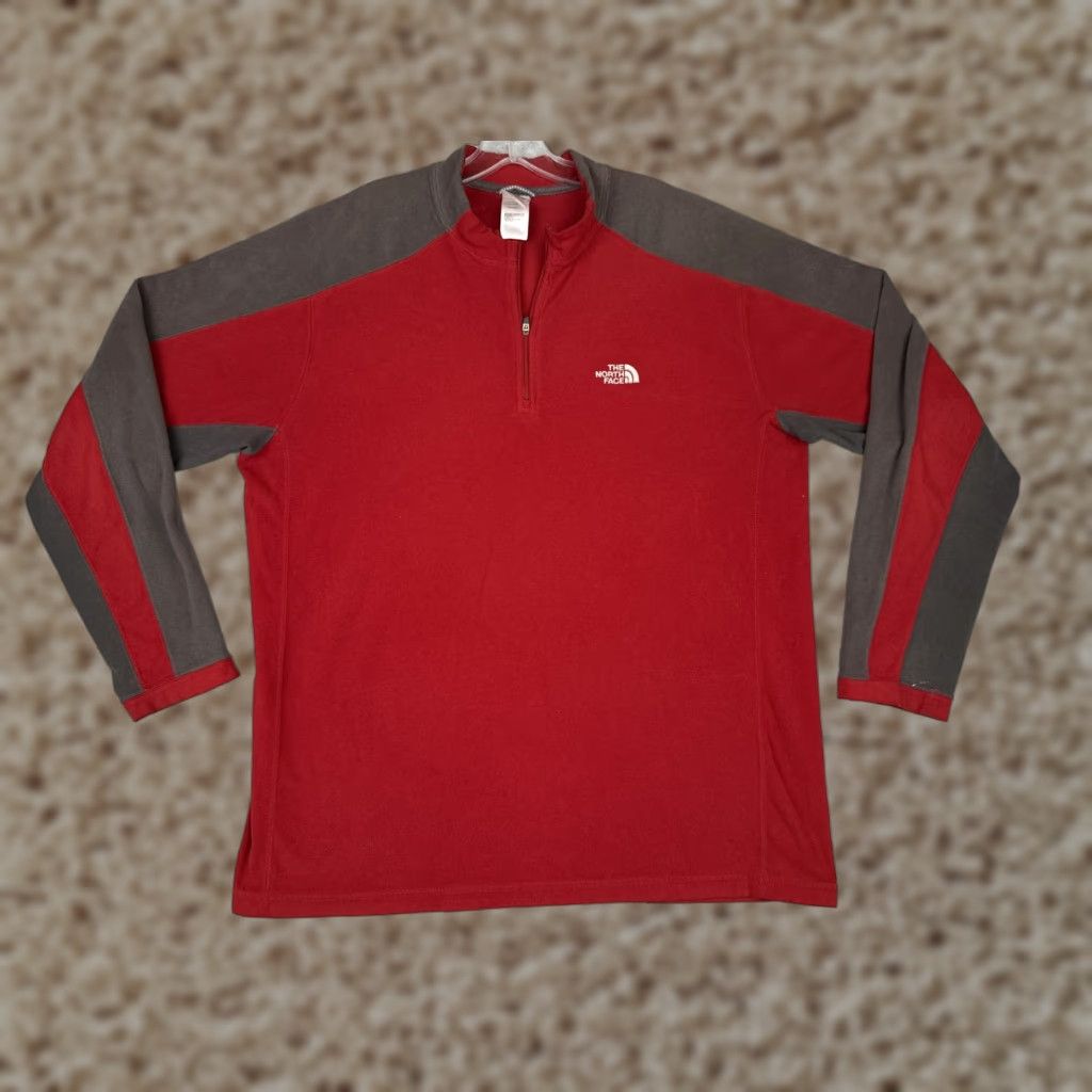 The North Face VINTAGE? No — The North Face Pullover Mens XL Red Gray TKA 100 Fleece 1/4 Zip Outdoor Hiking Size US XL / EU 56 / 4 - 1 Thumbnail