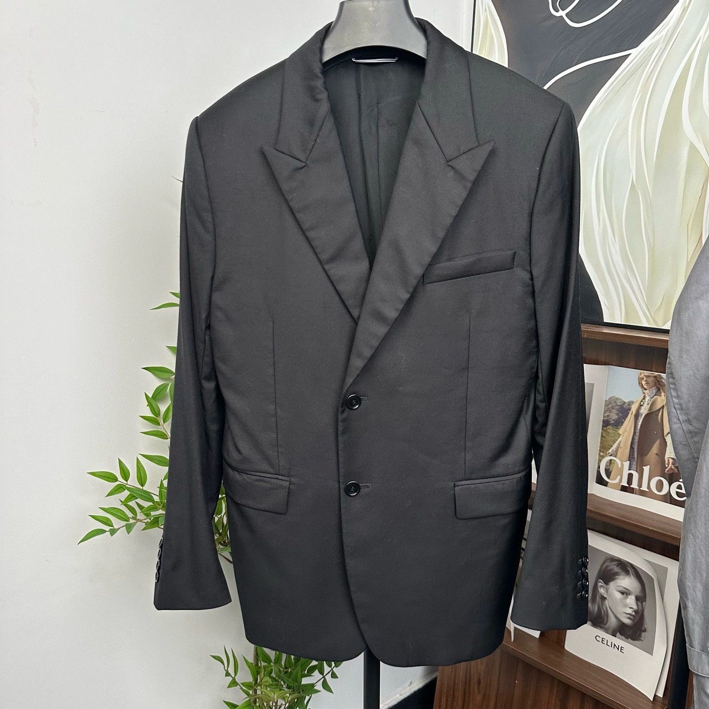 Dior black wool suit jacket with logo lining Size US L / EU 52-54 / 3 - 1 Thumbnail