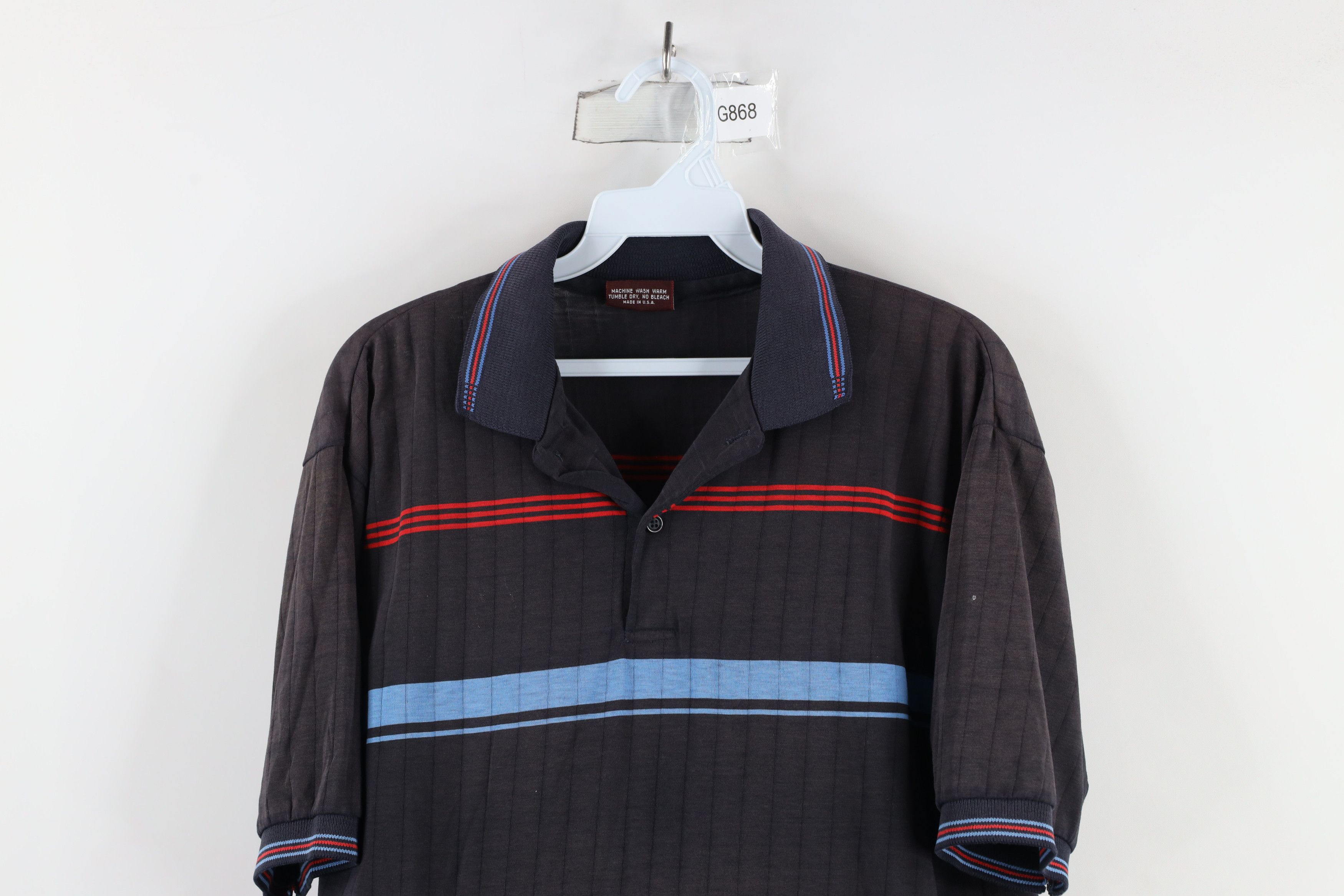 Vintage Vintage 70s Streetwear Sun Faded Striped Collared Polo USA Size US L / EU 52-54 / 3 - 2 Thumbnail