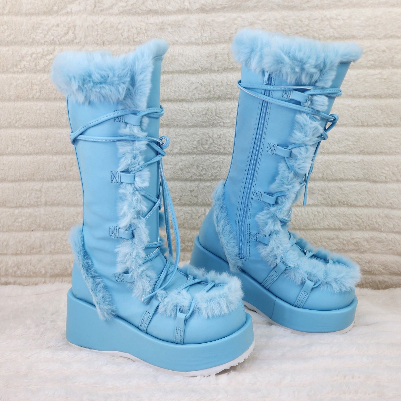 Other Cubby 311 Stomper Baby Blue Platform Pastel Goth Punk Knee B Size US 10 / IT 40 - 2 Thumbnail
